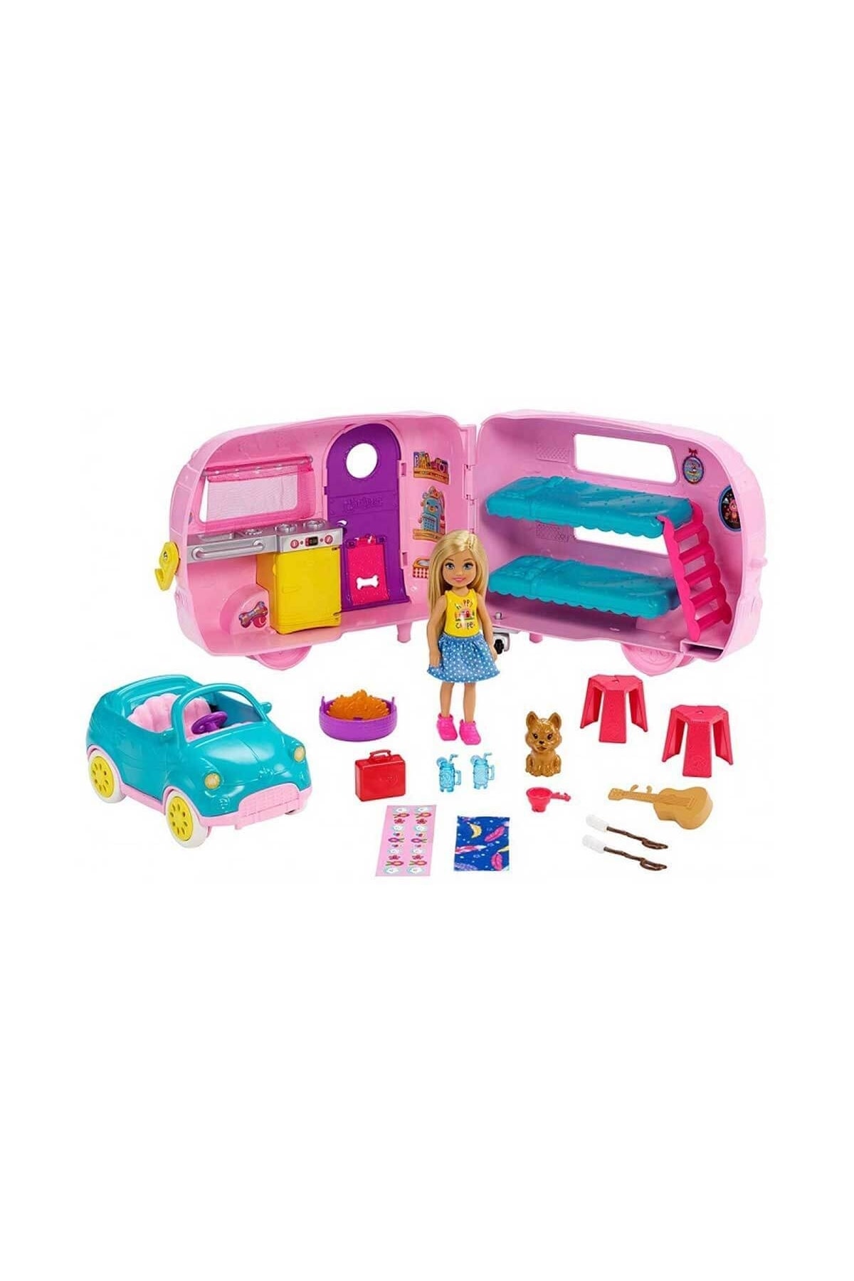 عروسک های اسباب بازی و لوازم جانبی کاروان باربی چلسی FXG90 اورجینال Mattel