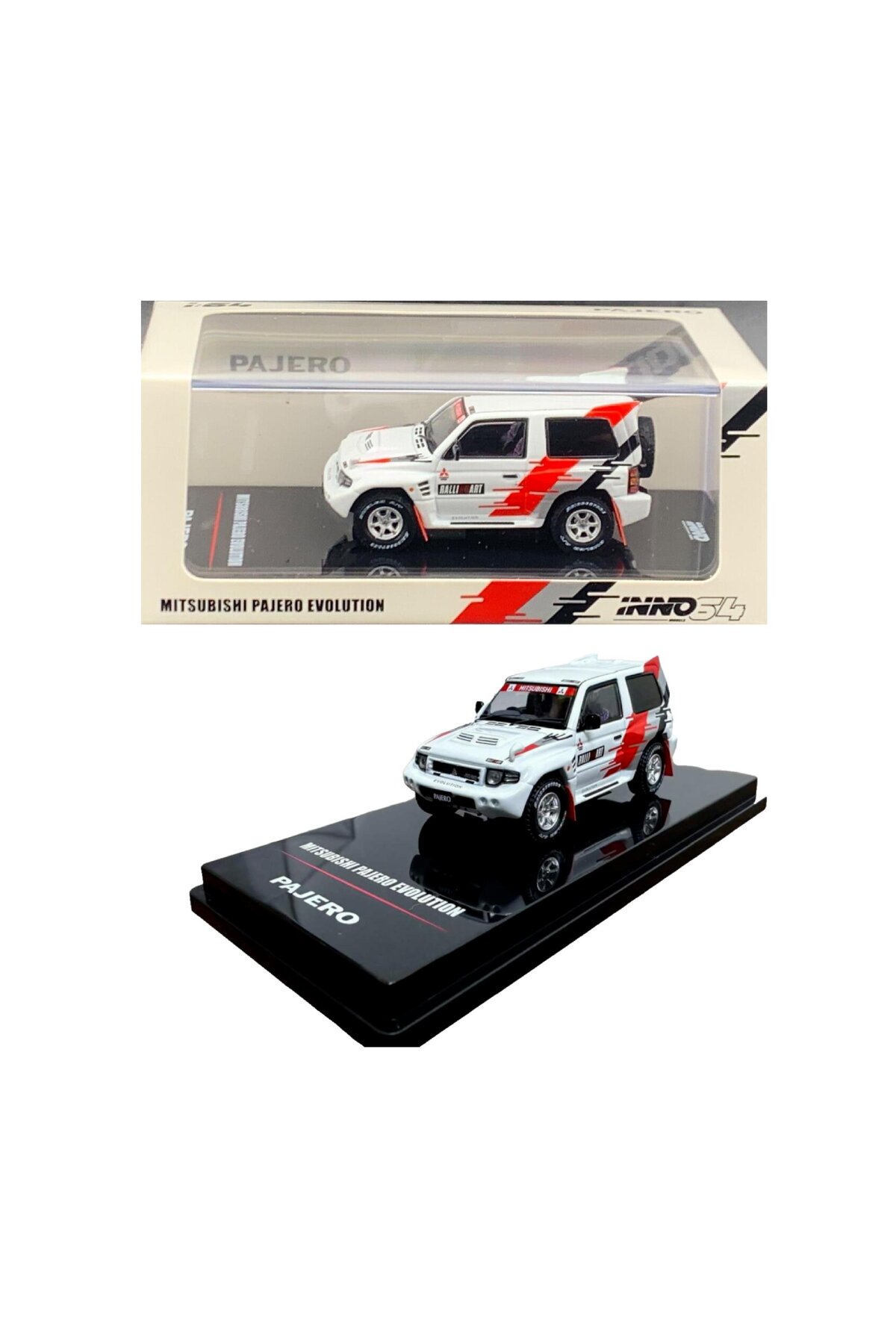 مدل خودرو 64 میتسوبیشی پاجرو EVOLUTION RALLIART سفید اورجینال Inno