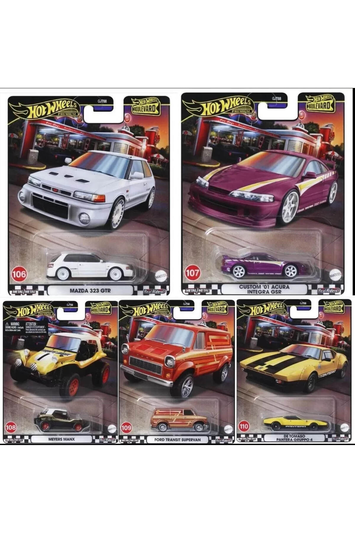 ماشین اسباب بازی HOTWHEELS BOULEVARD 5 SET 2024 MIX 4 MAZDA ACURA FORD هات ویلز اورجینال HOT WHEELS