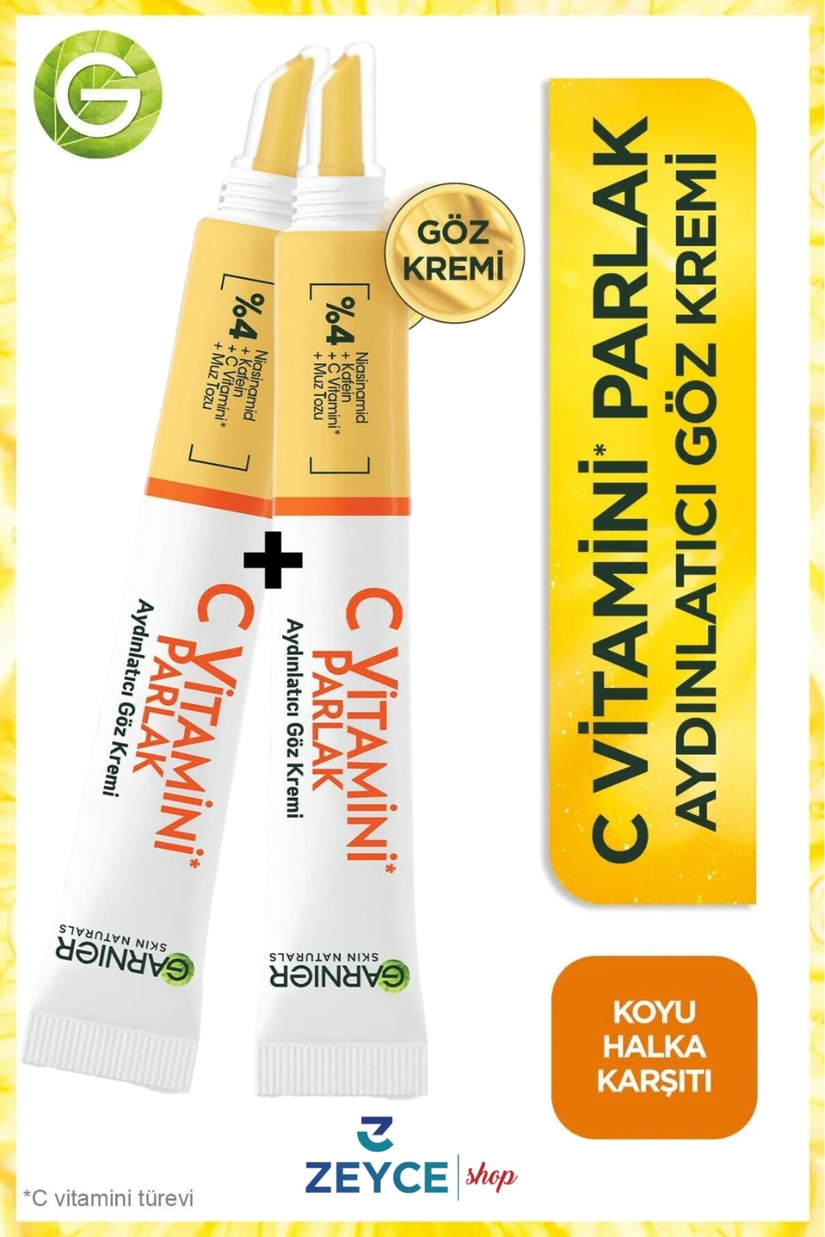 کرم دور چشم ویتامین C روشن 15ML 2 مجموعه Garnier