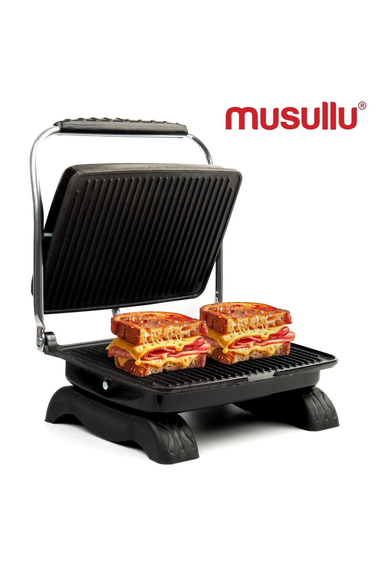 دستگاه ساندویچ و تست توستر ارگانیک ریخته گری سیاه 1800W MSL 2026 اورجینال Musullu