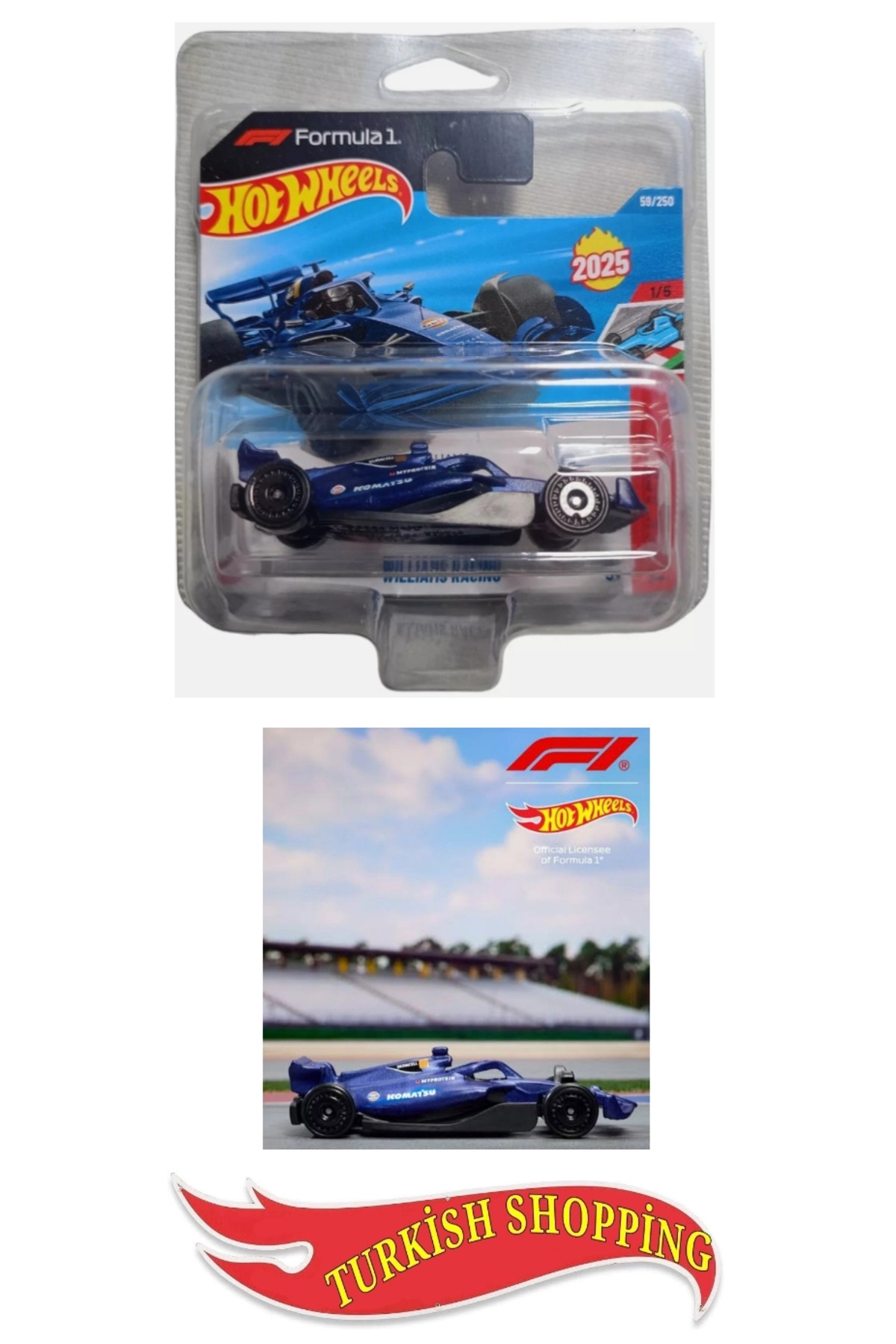 ماشین اسباب بازی 2025 مورد 1:64 مقیاس فرمول 1 ویلیامز محصول دارای مجوز هات ویلز اورجینال HOT WHEELS