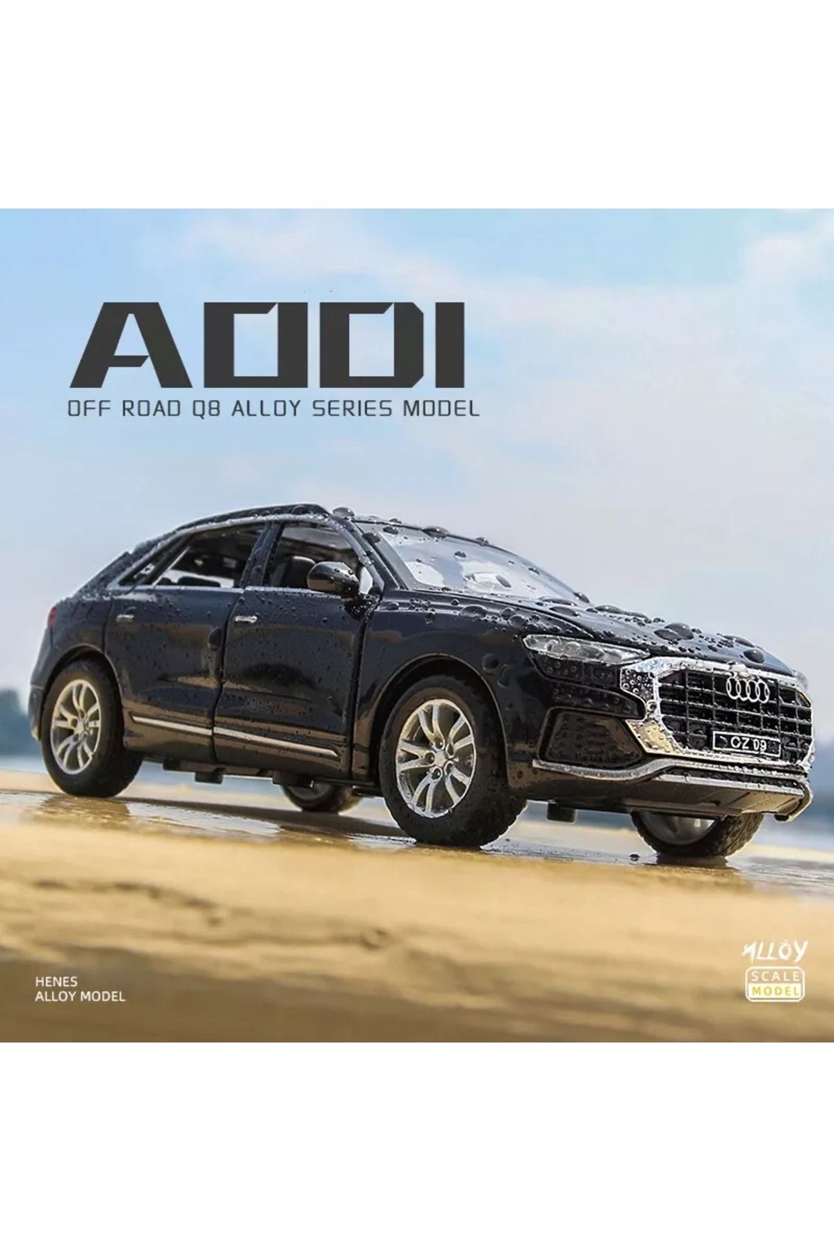 مدل خودرو آئودی Q8 SUV STYLE CAR 1:24 DIECAST METAL MODEL مجموعه ماشین جیپ با صدا و چراغ اورجینال scntoys
