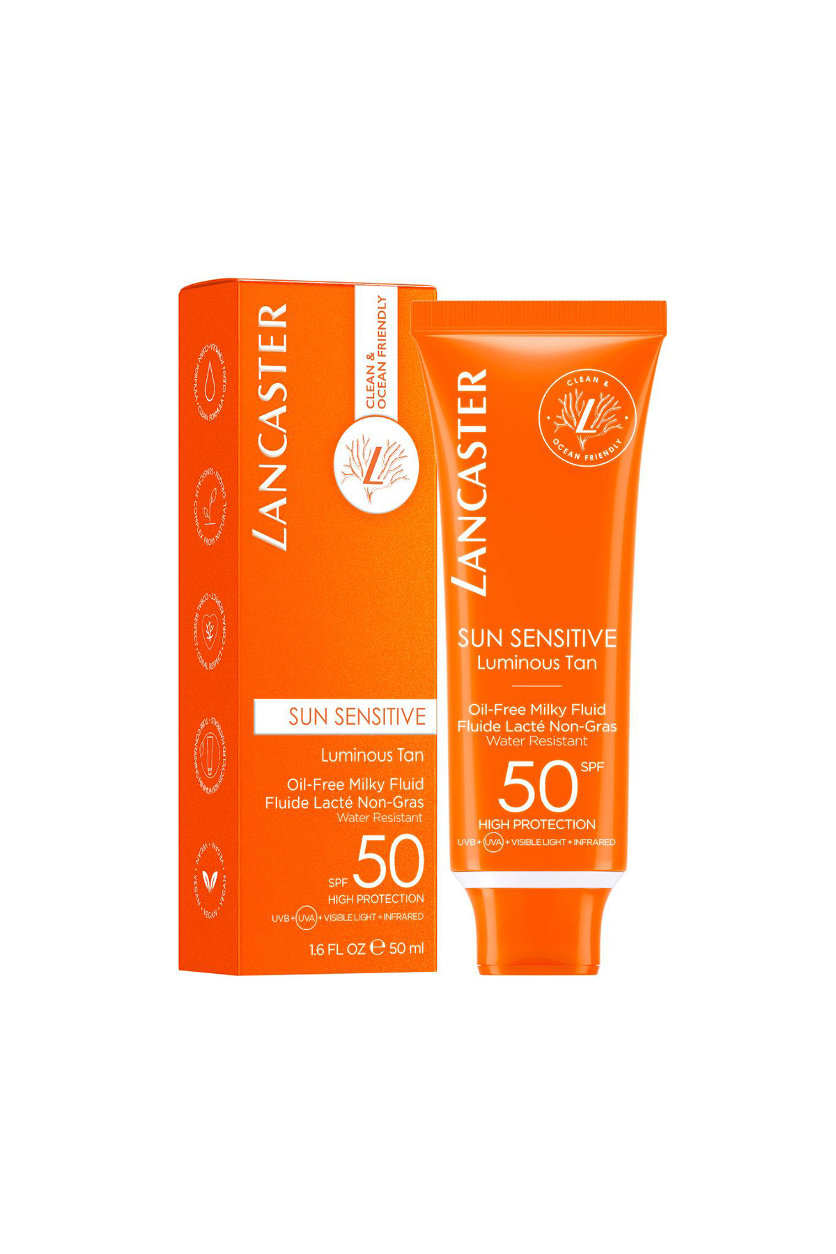 Lancaster مایع شیرین بدون روغن حساسیت نورانی SPF50 50 میلی لیتر
