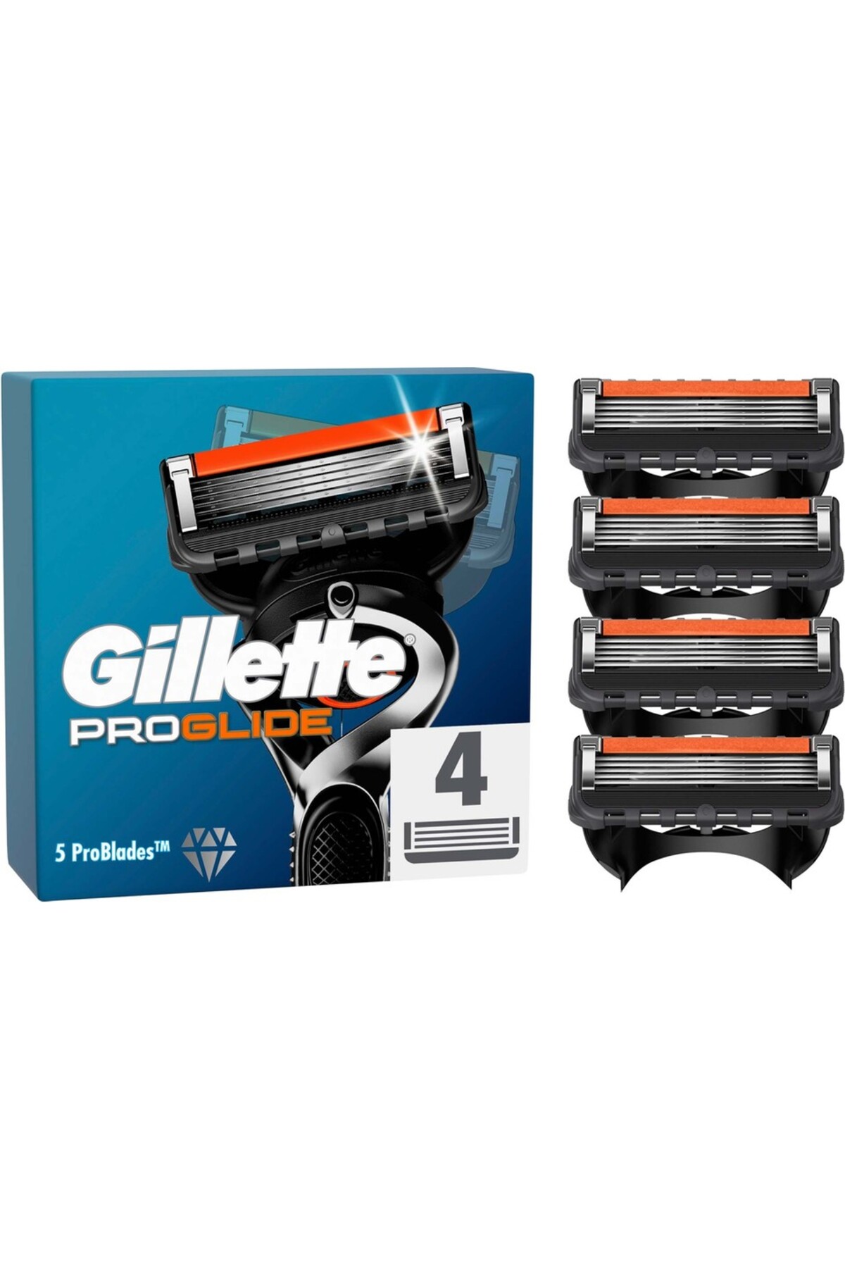 تیغ اصلاح ست ریش تراش تعویضی فیوژن پروگلاید 4 تایی Gillette