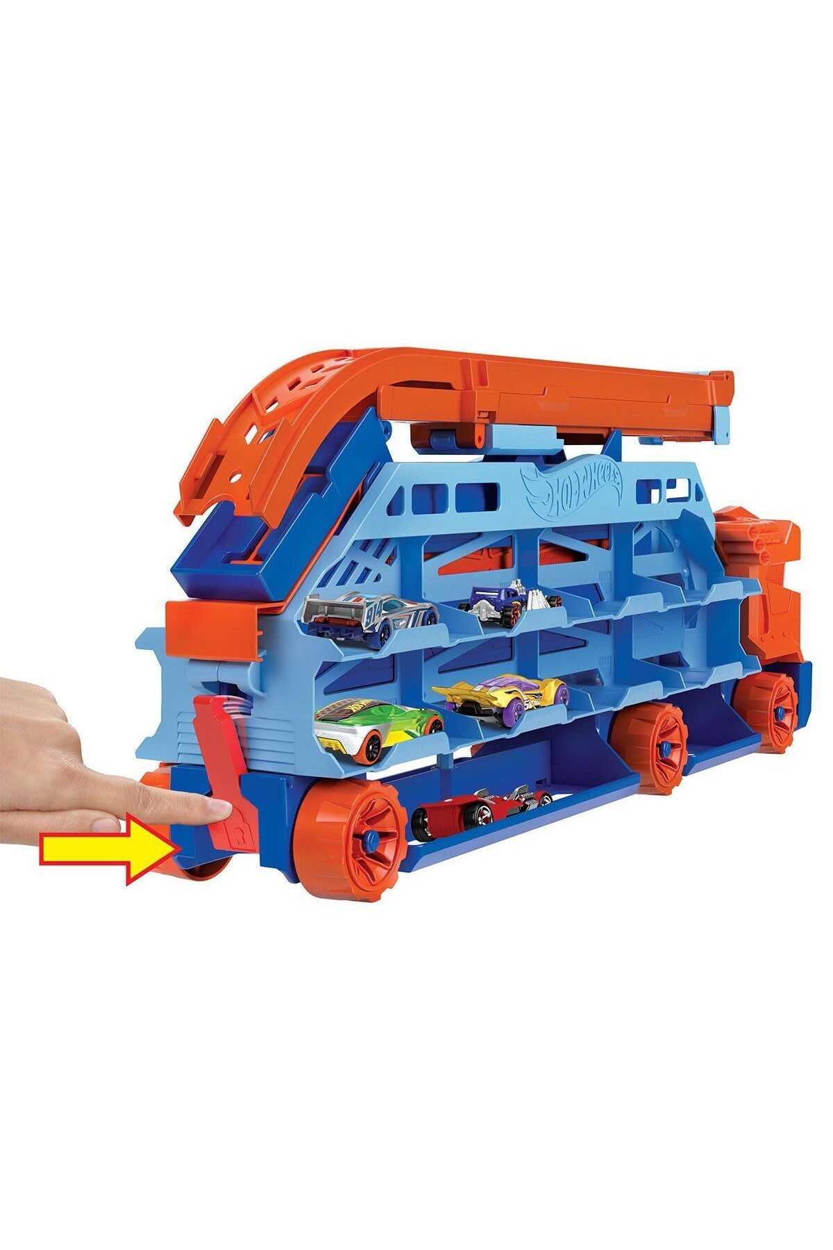 ماشین اسباب بازی HDY92 چرخ های داغ HIZ RAMPED TIR هات ویلز اورجینال HOT WHEELS