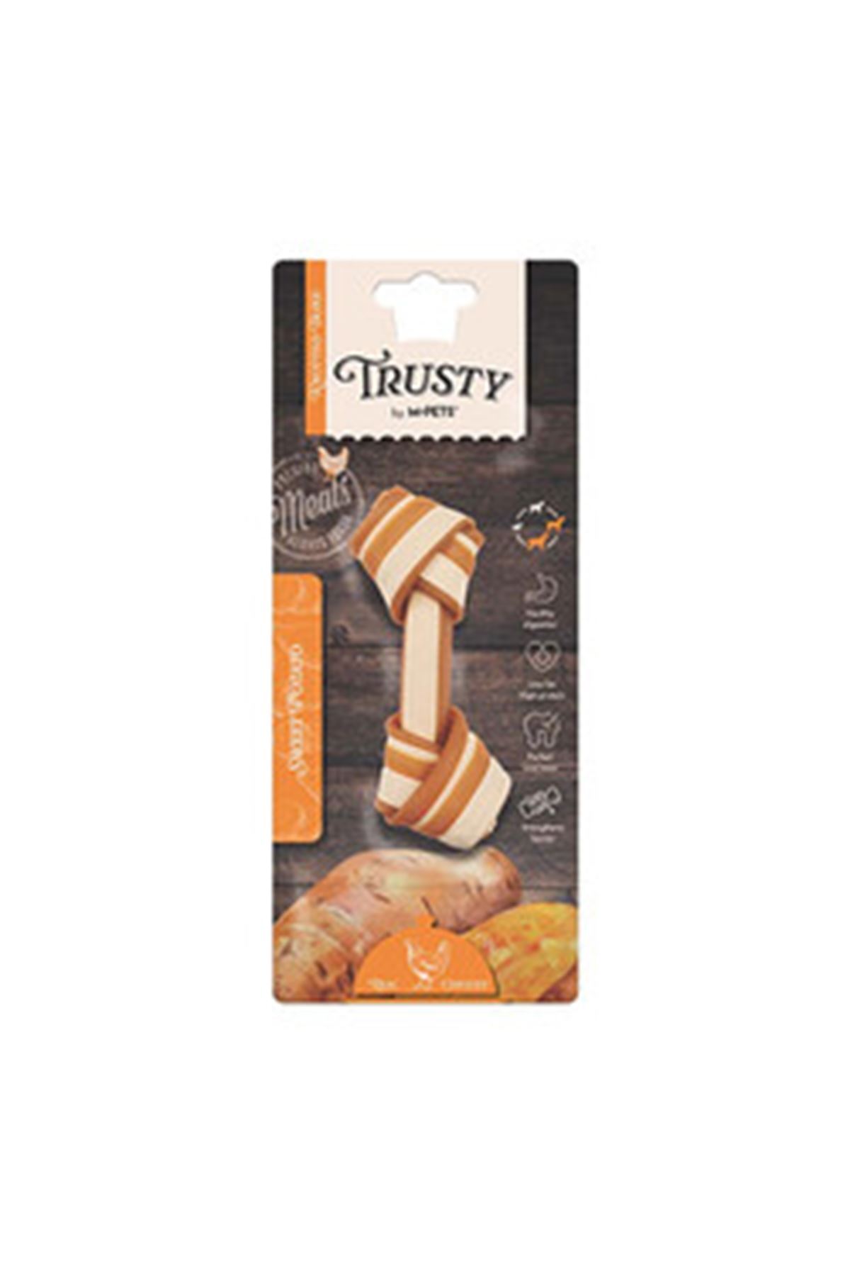 تشویقی سگ ام‌پتس M-PETS Trusty با طعم مرغ و سیب‌زمینی شیرین، ۵۰ گرم