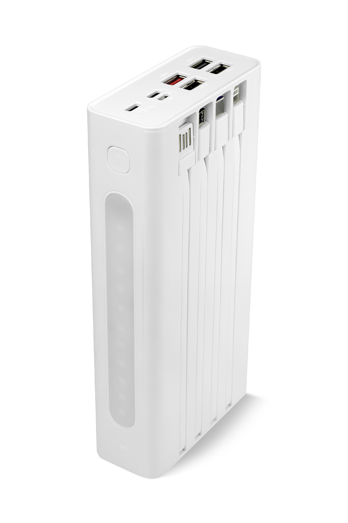 پاوربانک سفید QC30S 30.000 ماه PD 22.5W توکار چراغ قوه ال ای دی شارژ سریع سیمی واقعی اورجینال Powerway