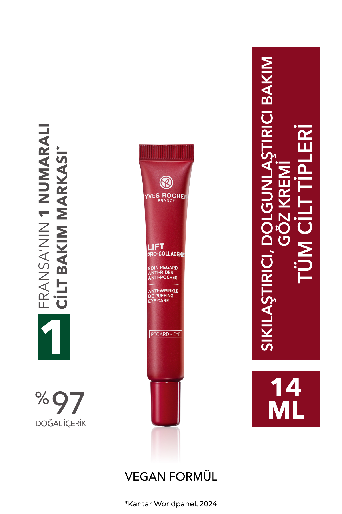 کرم دور چشم انتخاب کلاژن گیاهی و هیالورونیک مراقبت LIFT PRO COLLAGENE 520 Yves Rocher