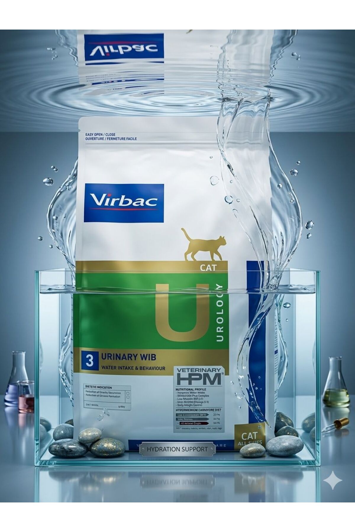غذای خشک گربه ویر‌باک Virbac Cat Veterinary HPM U3 Urinary WIB، ۳ کیلوگرم