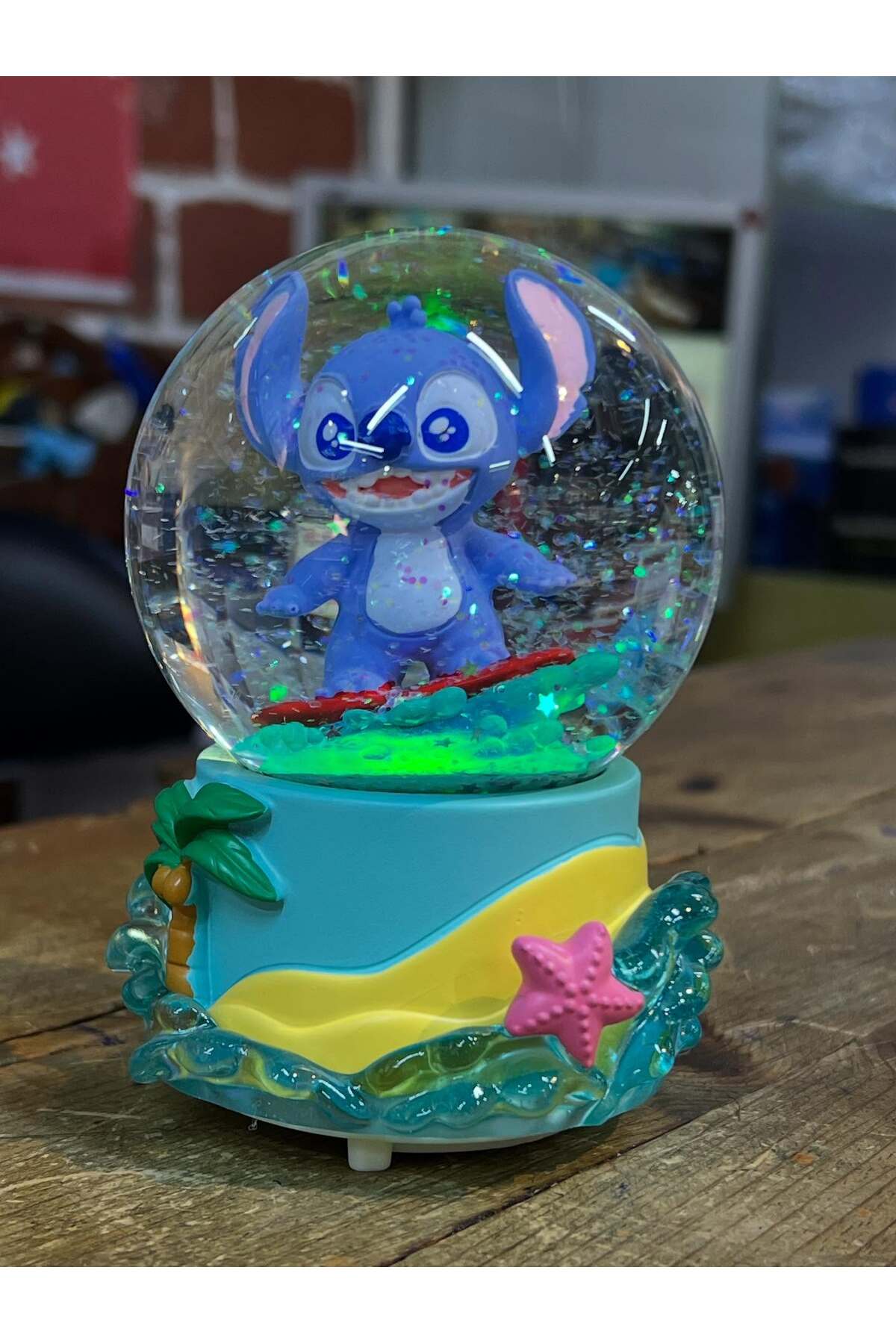 گوی برفی گلوب اسپری سایز بزرگ SNOW GLOBE BLUE STITCH از ترکیه HEPBİMODA