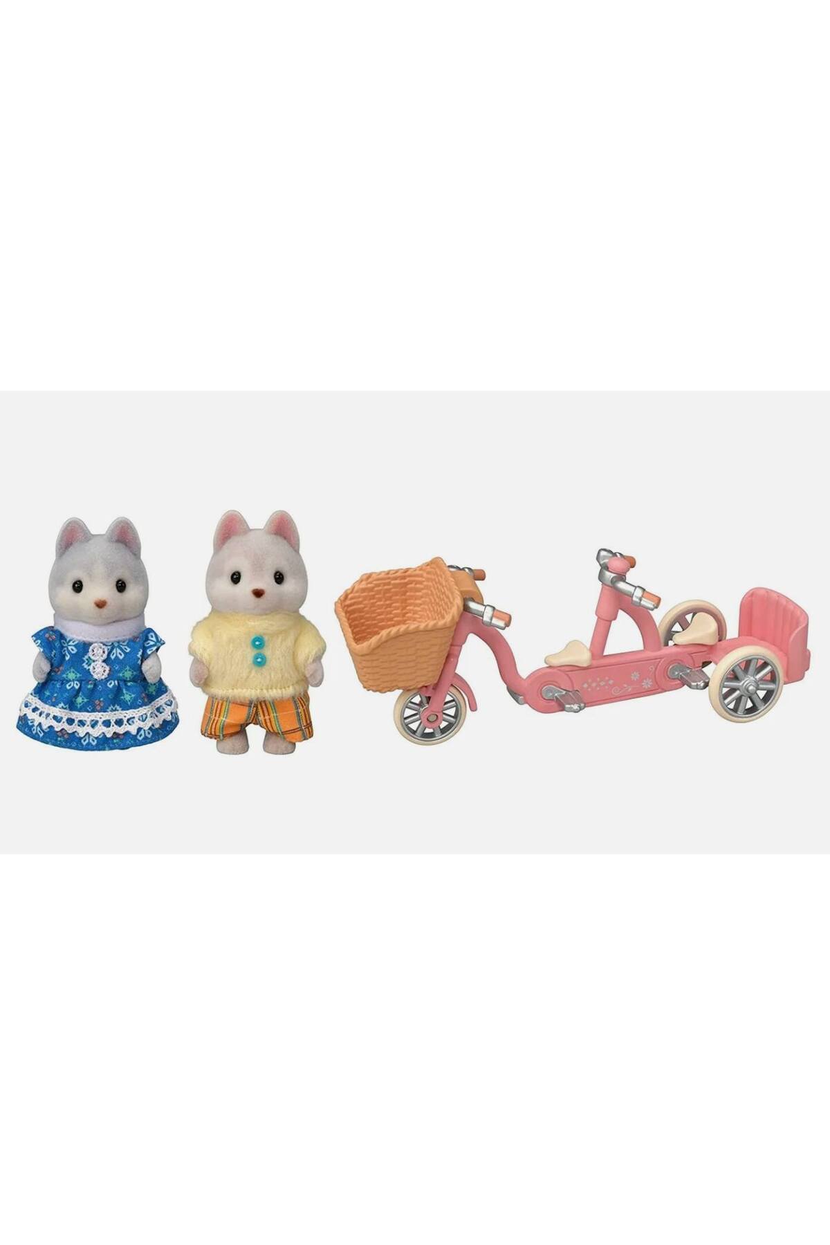 اسباب بازی های فیگور دیگر ست دوچرخه سواری تاندم هاسکی Calico Critters