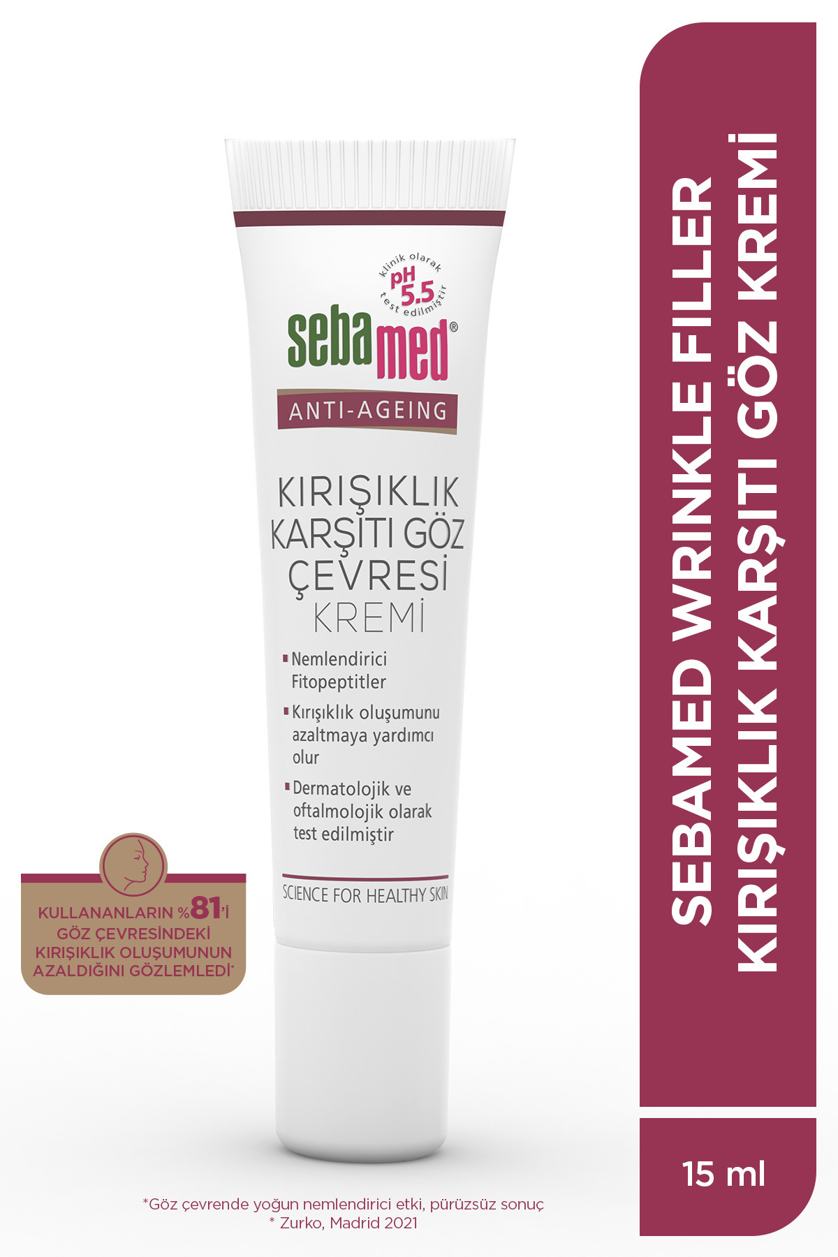 کرم دور چشم فیله های چروک ضد سن و پیری 15 میل Sebamed