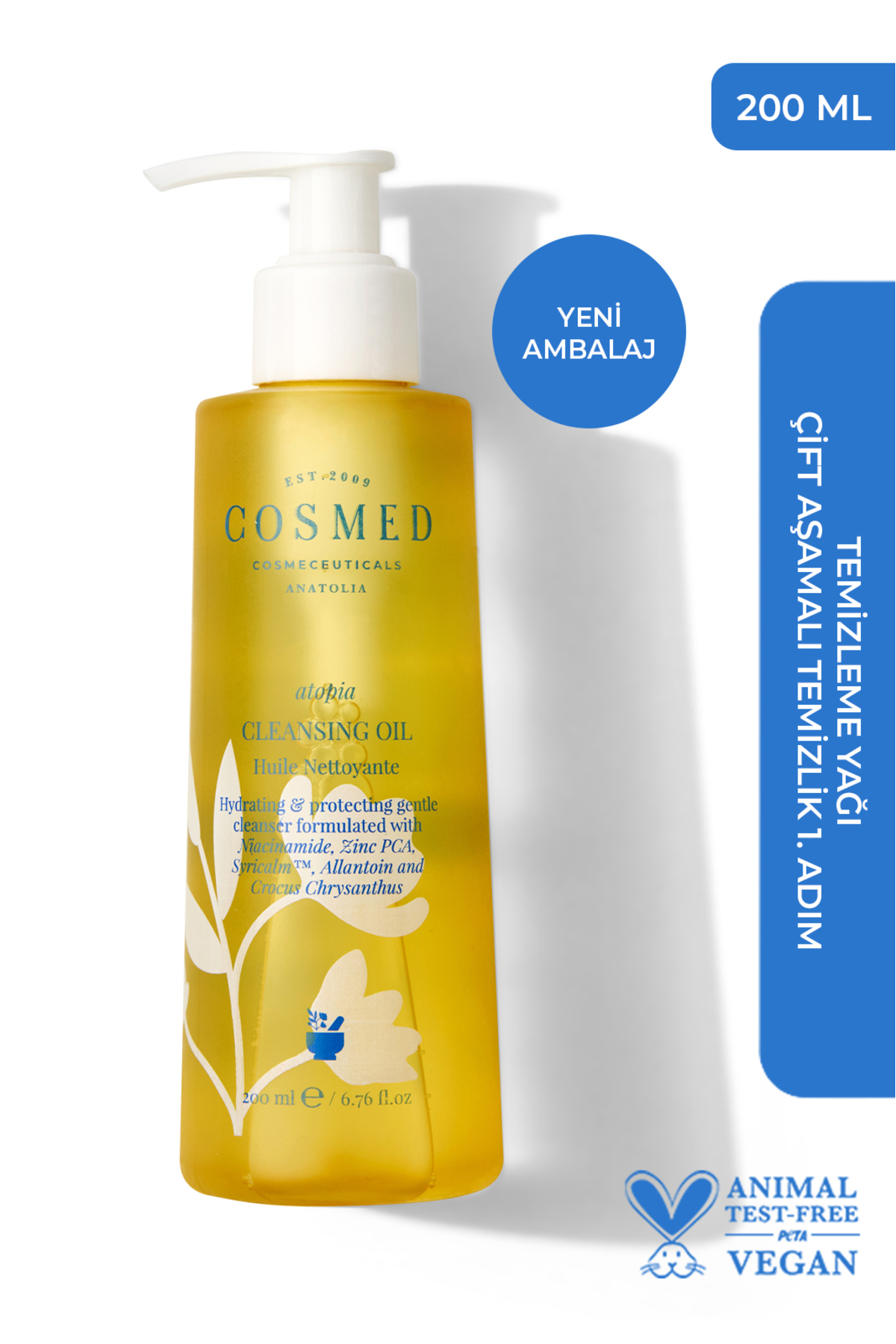 COSMED روغن تمیزکننده صورت و بدن آتوپیا تمیزکننده روغنی 200 میلی لیتر