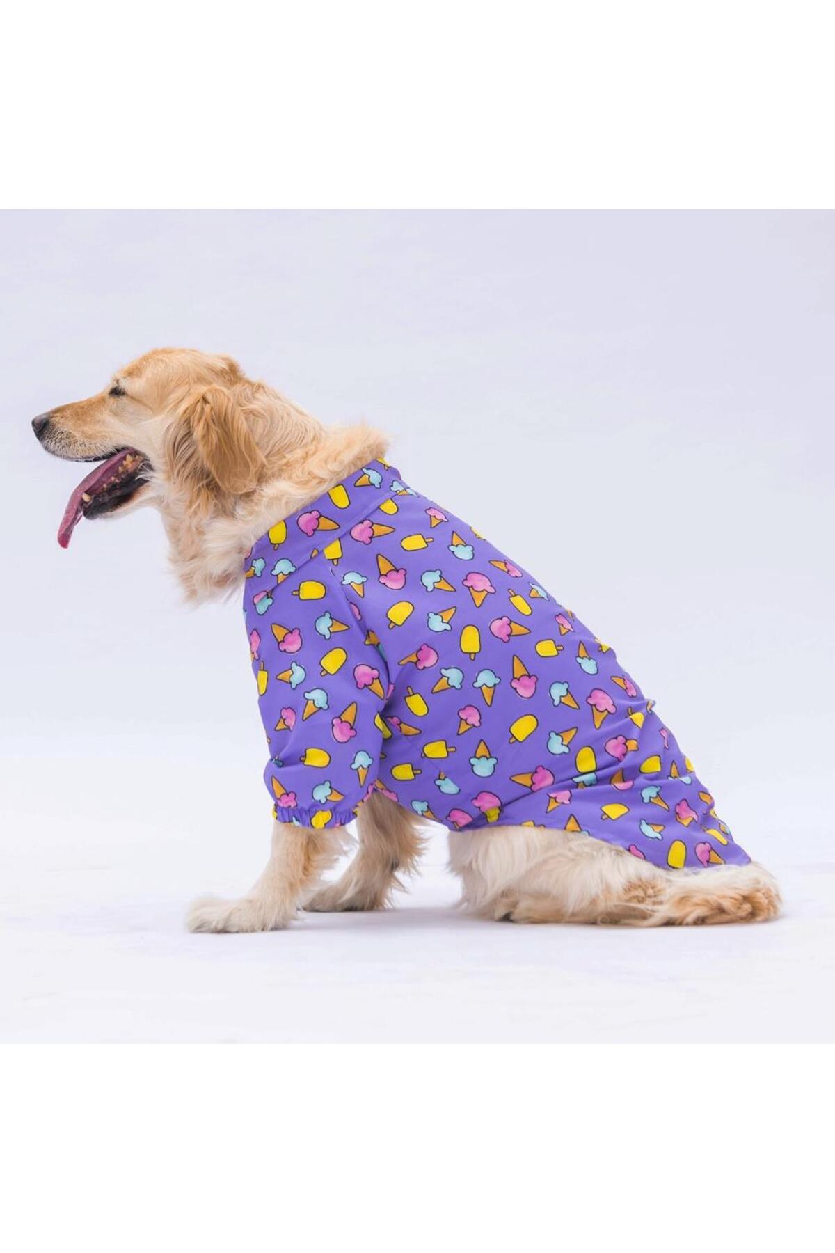 پیراهن سگ پاوستار Pawstar مدل Ice Cream، بنفش، مناسب سگ‌های ۱۵ تا ۴۵ کیلوگرمی
