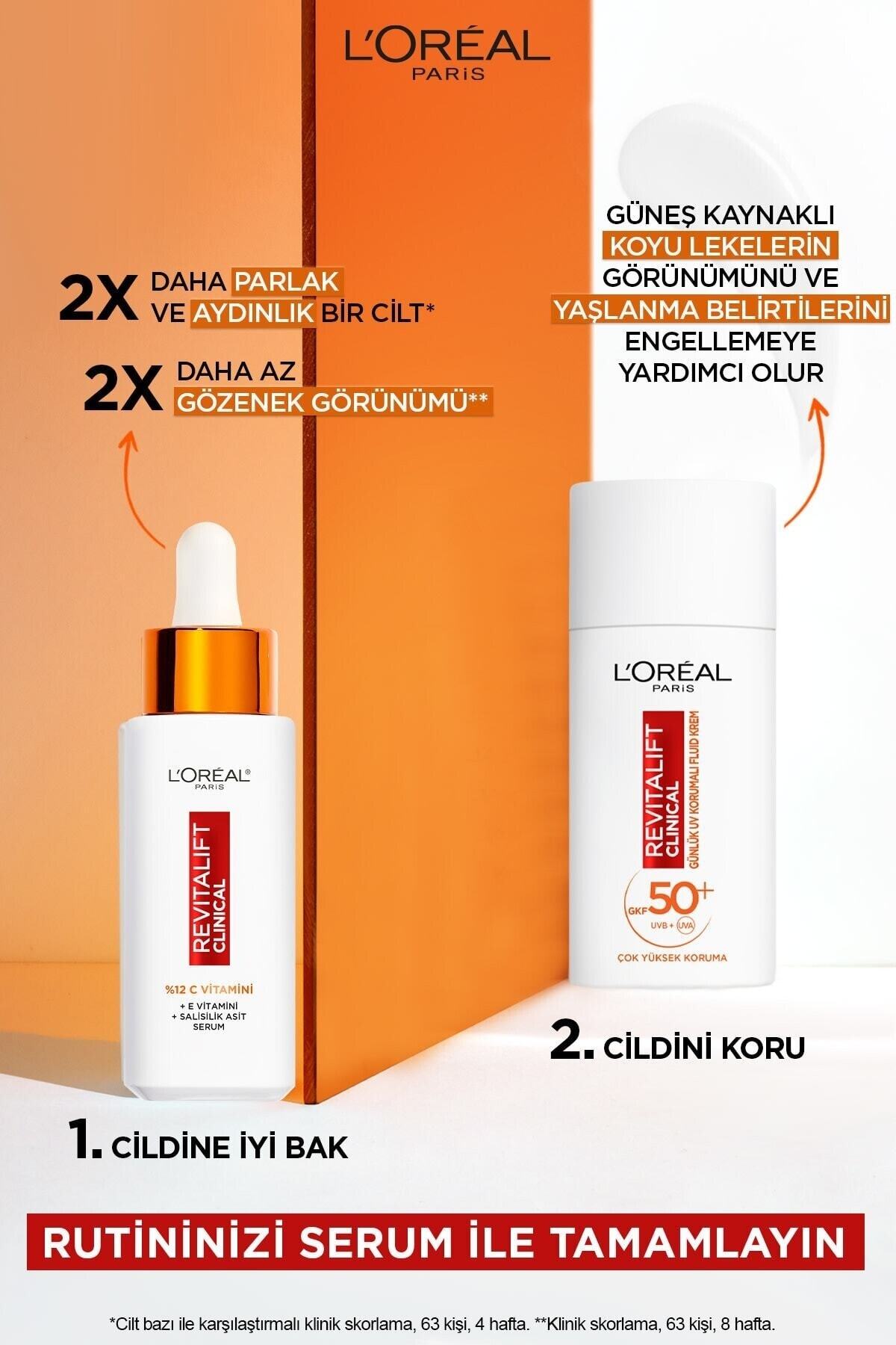 L'Oreal Paris مراقبت روزانه از پوست با حفاظت UV بالا Revitalift Clinical SPF 50+ ضدآفتاب صورتی 50 میلی لیتر