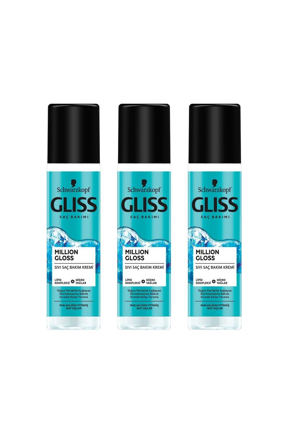Gliss کرم حالت دهنده حجم‌دهنده و براقت‌بخش مو میلیون گلاس 200 میلی‌لیتر 3 تایی