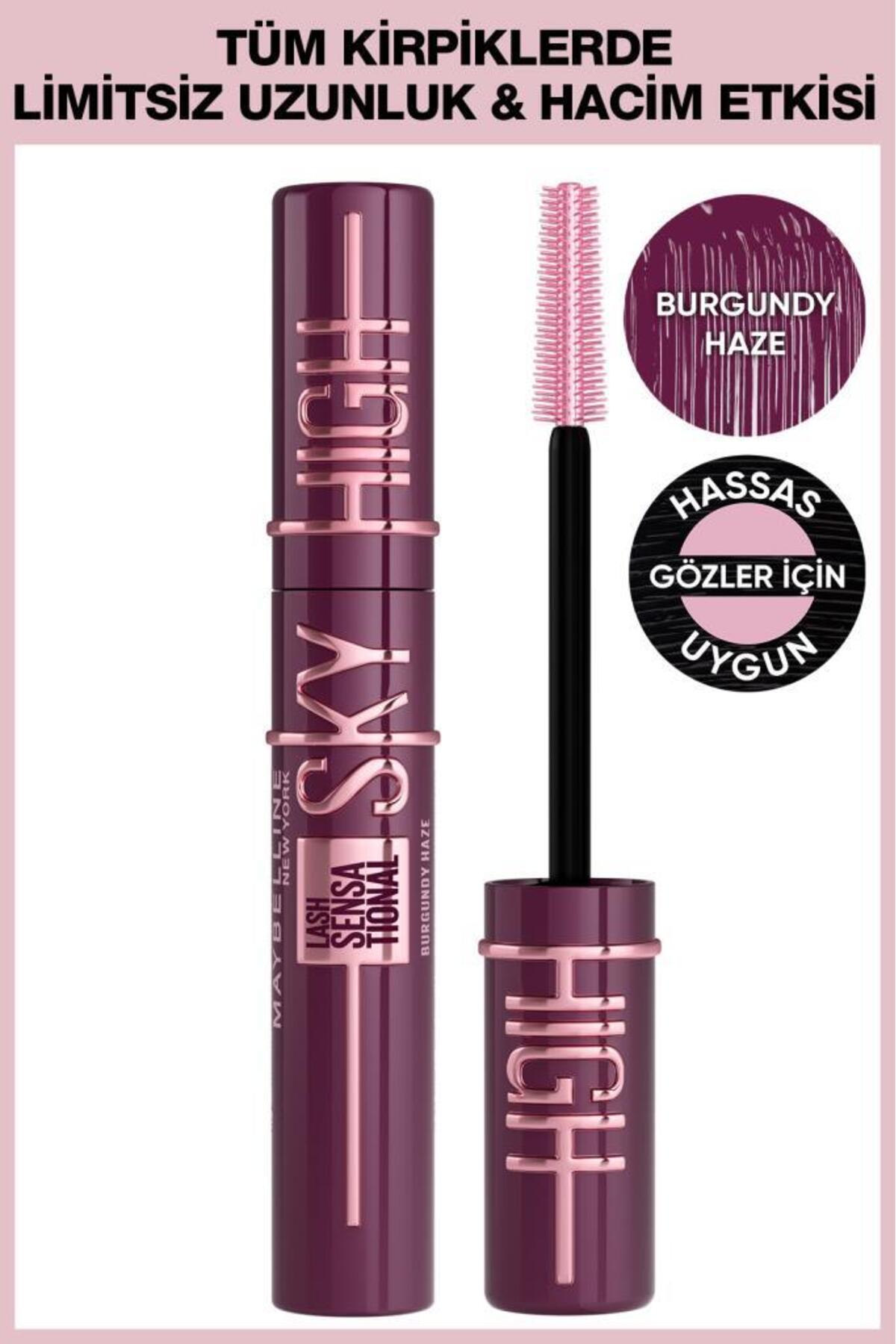 Maybelline New York رژموی مژه‌های بلند آسمانی با رنگ بادمجانی مدل میانی