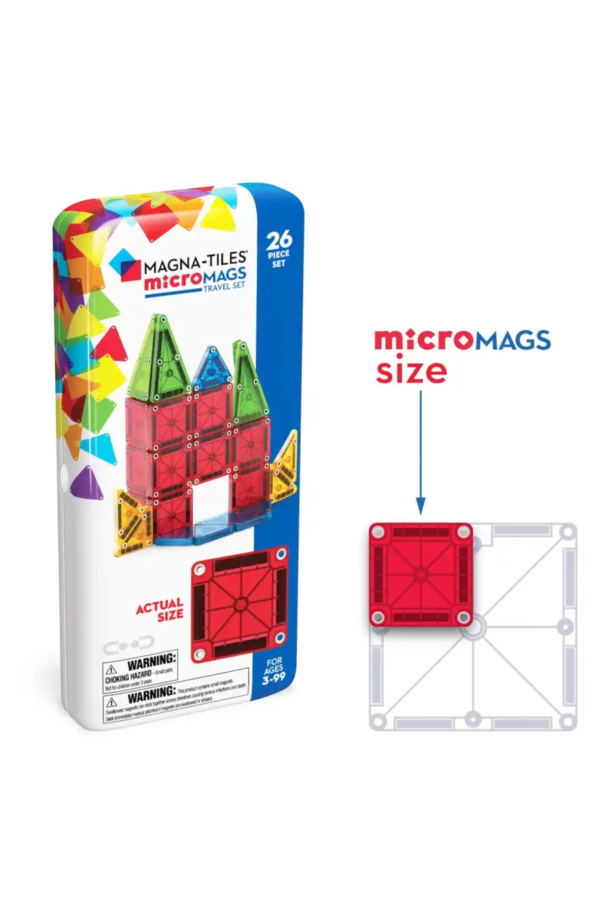 لگو و اسباب بازی های ساخت محور MAGNA TILES MICROMAGS TRAVEL SET 26 PIECES 244026BO از ترکیه Magna Tiles