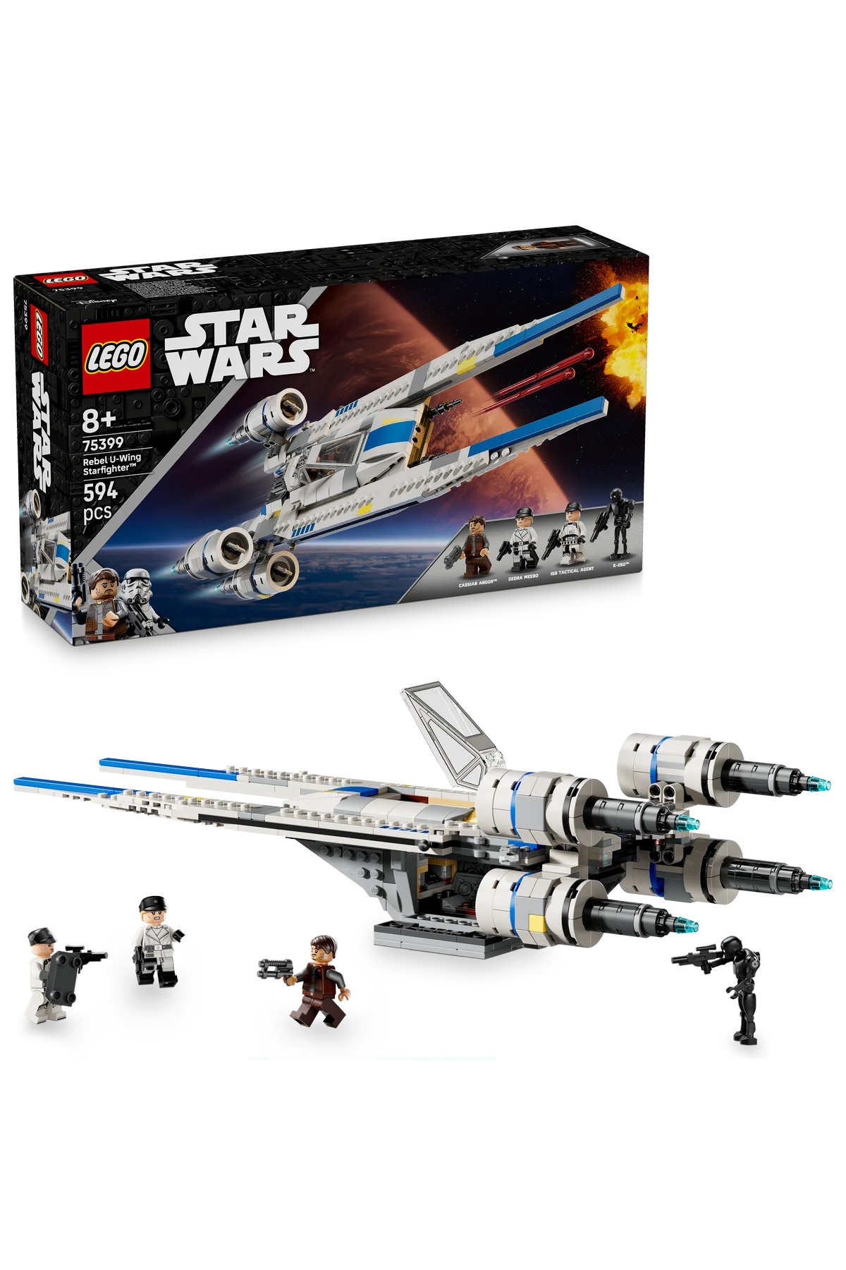 لگو و اسباب بازی های ساخت محور ® جنگ ستارگان: ANDOR™ REBEL U WING STARFIGHTER™ 75399 ست ساختمان برای کودکان 8+ 594P اورجینال LEGO