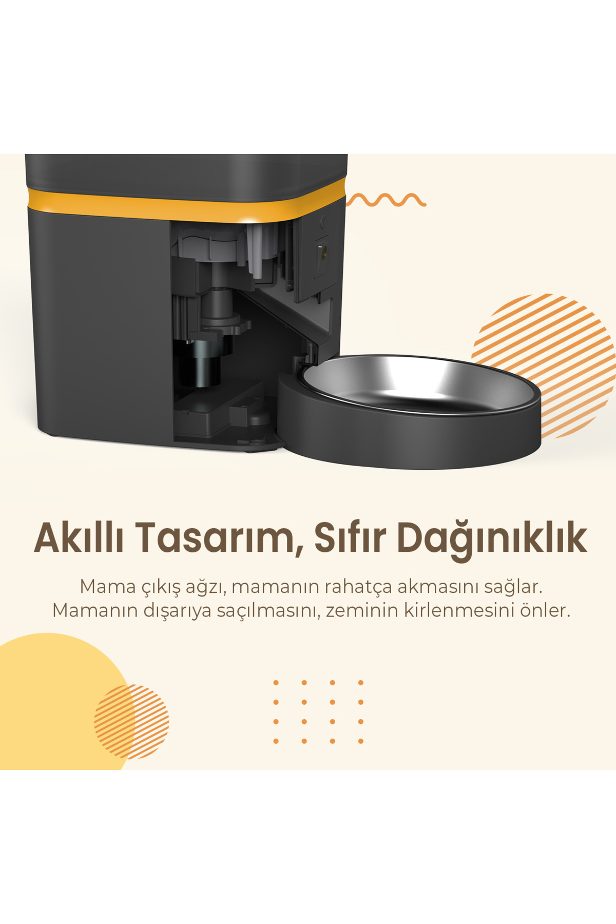 ظرف غذای خودکار هوشمند دوربین‌دار هاوستایر Haustier QQ005 مشکی، با کنترل Wi-Fi و Tuya