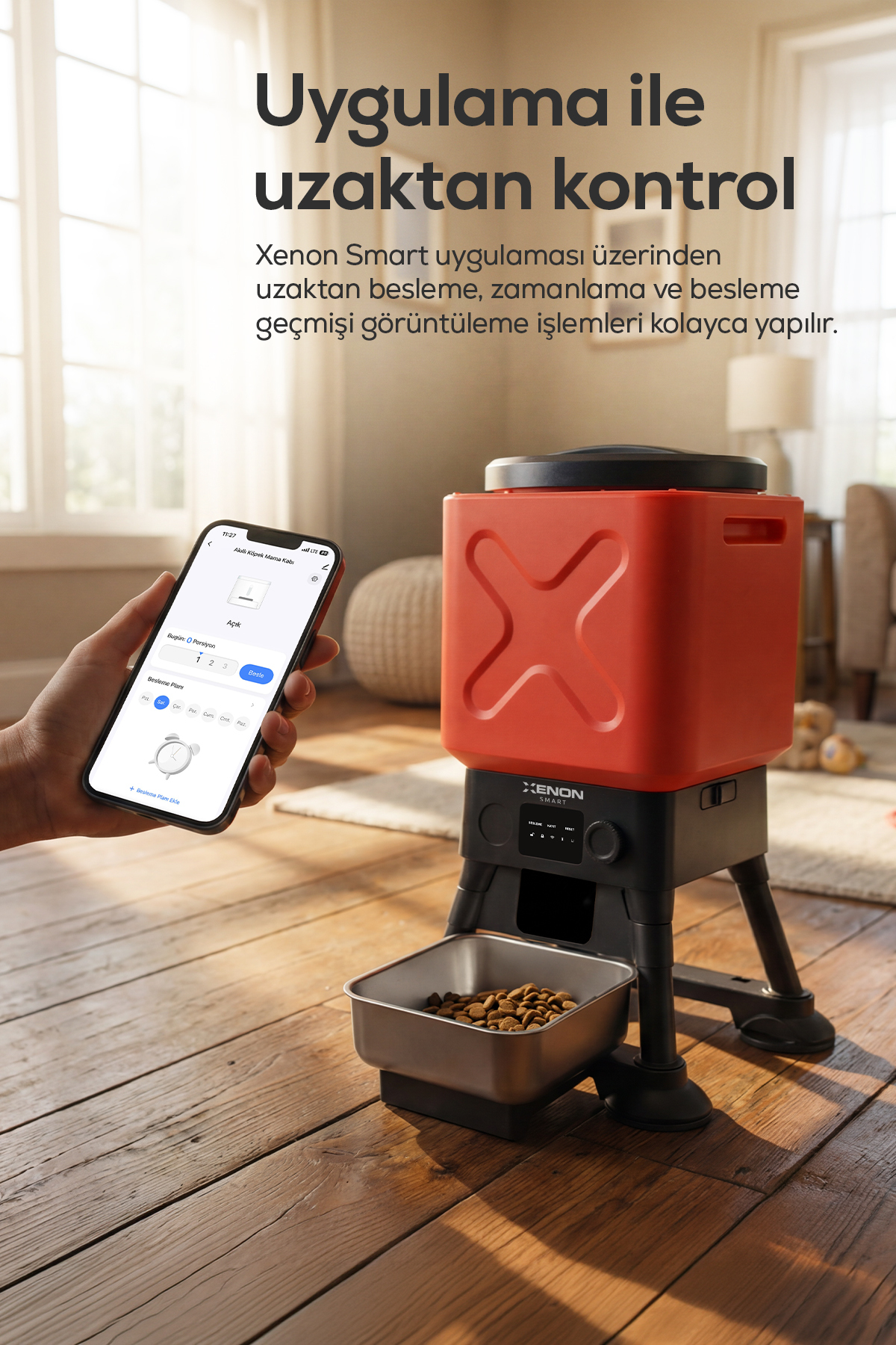 ظرف غذای هوشمند سگ زنون اسمارت Xenon Smart، ۱۴ لیتری با کنترل اپلیکیشنی و کاسه فولادی (X8631)