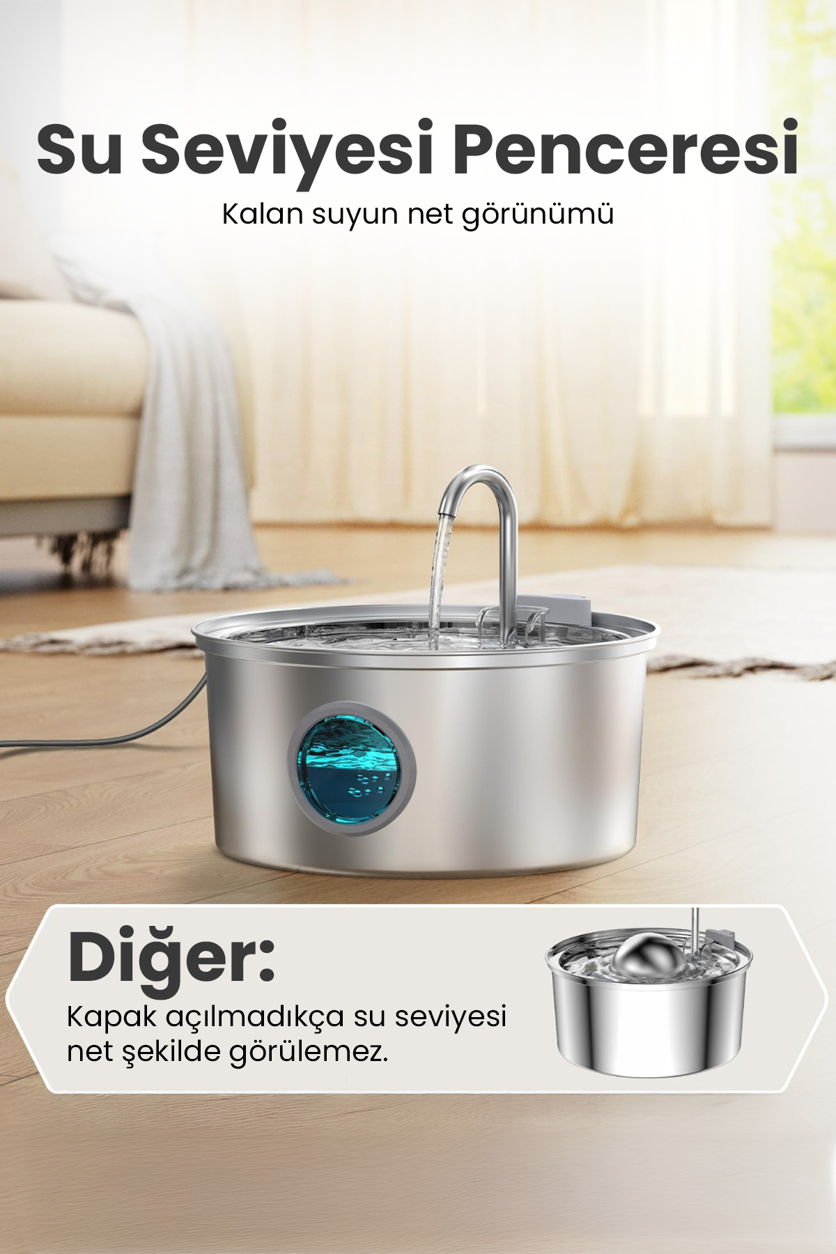آبخوری فواره‌ای حیوانات خانگی الکترون Electron مدل SP01 با ظرفیت ۳٫۲ لیتر 3.2 L