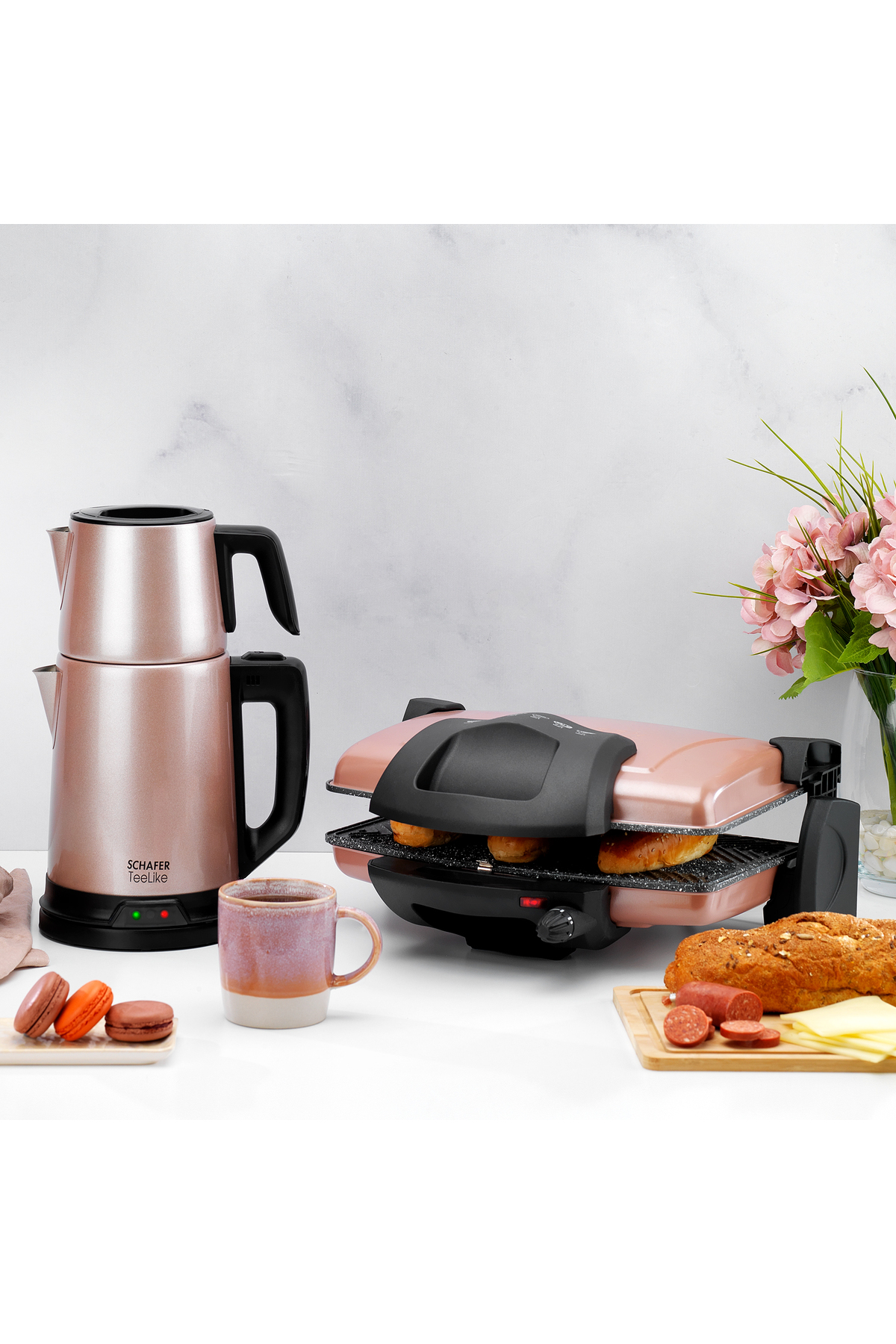 چای ساز TEELIKE STAINLESS STEEL ROSEGOLD اورجینال Schafer