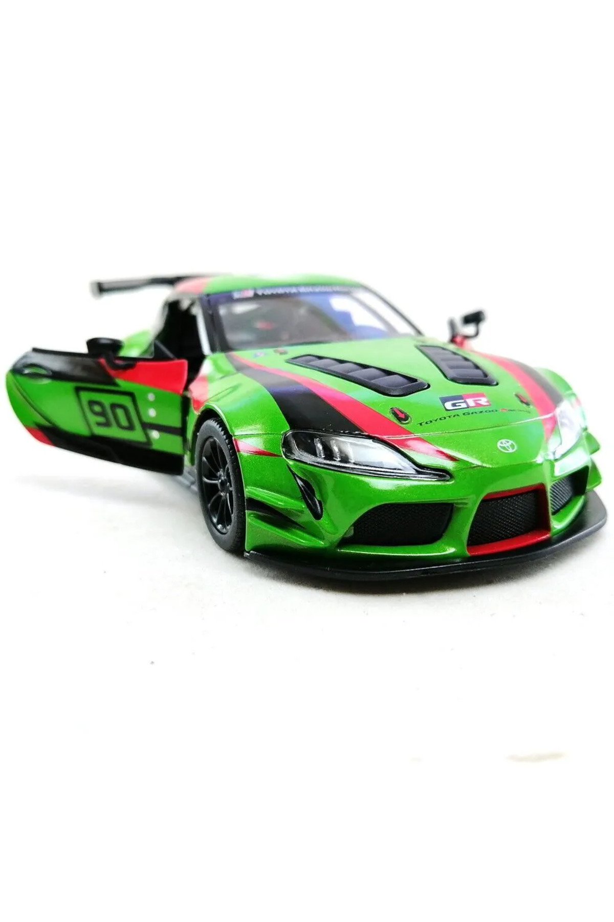 مدل خودرو ماشین فلزی TOYOTA SUPRA GR RACING LIVERY EDITION 1:36 12.5 CM PULL DROP GREEN اورجینال LRS STORE