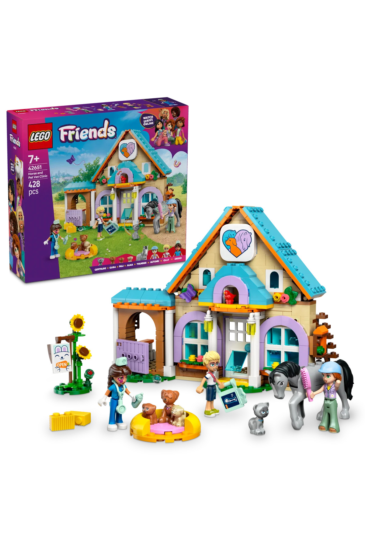 لگو و اسباب بازی های ساخت محور ® FRIENDS HORSE AND PET VETERINARY CLINIC 42651 7+ ست ساختمان خلاق 428P اورجینال LEGO