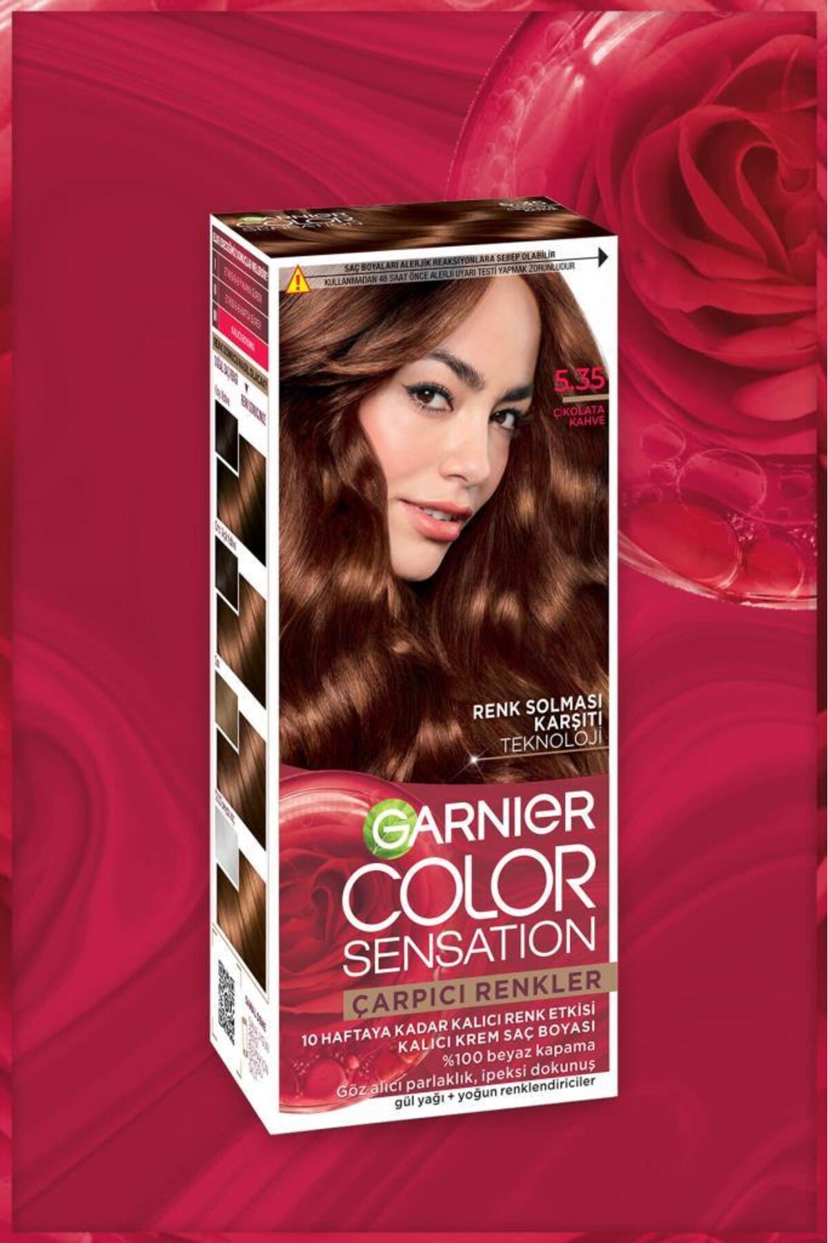 رنگ موی دائمی زنانه قهوه‌ای شکلاتی 5.35 با فرمول کرمی و کیفیت عالی گارنیه Garnier