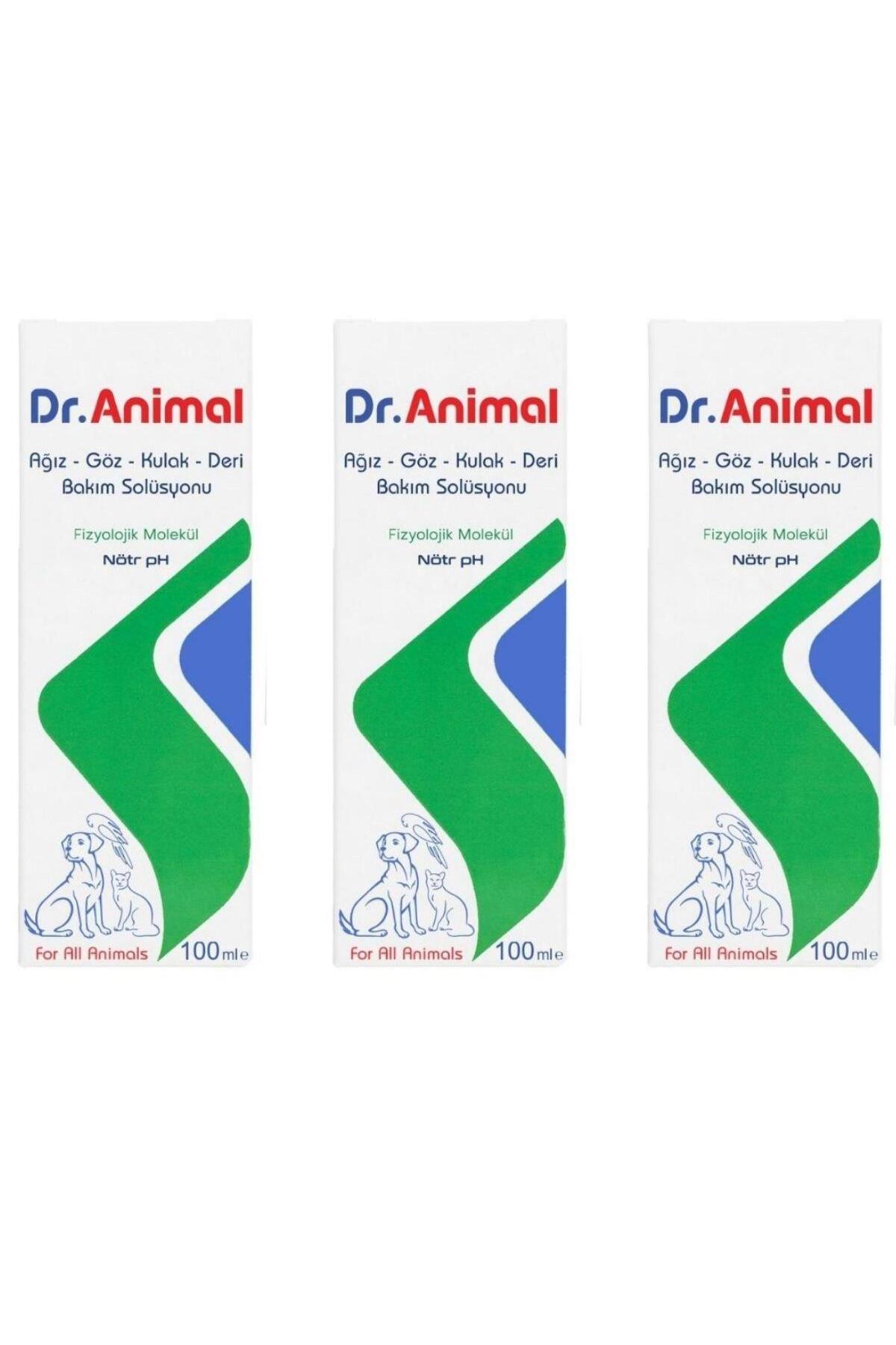 محلول مراقبت از دهان، چشم، گوش و پوست دکتر انیمال Dr. Animal، بسته ۳ عددی ۱۰۰ میلی‌لیتری