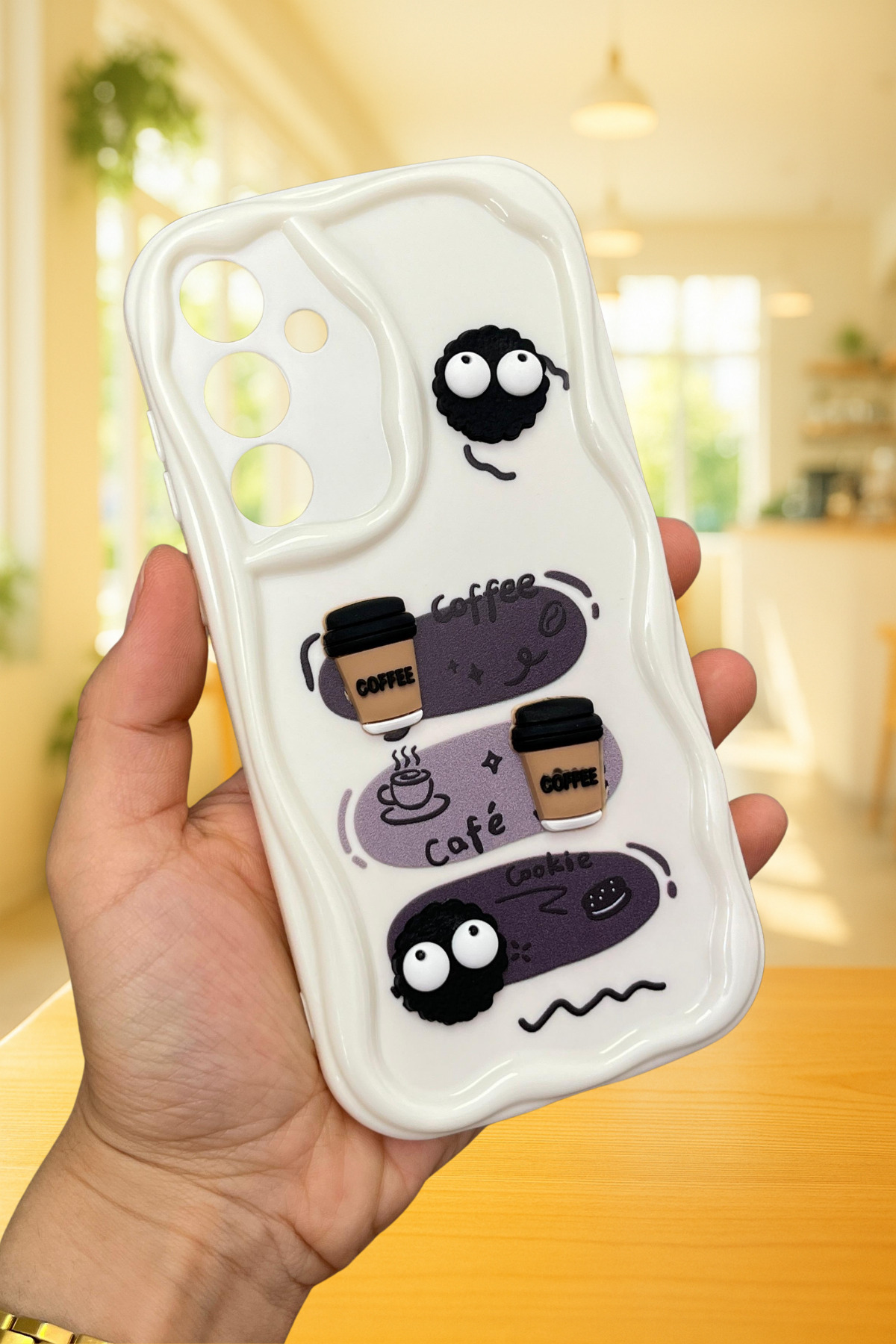 کاور و قاب SAMSUNG GALAXY A35 کوکی سه بعدی زیبا براق با الگوی قهوه Vip Case