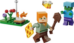 مجموعه ساختنی لگو LEGO ماینکرفت Minecraft مدل 30732، درگیری کنار آتش کمپ الکس، ۳۱ قطعه، حداقل سن ۶ سال