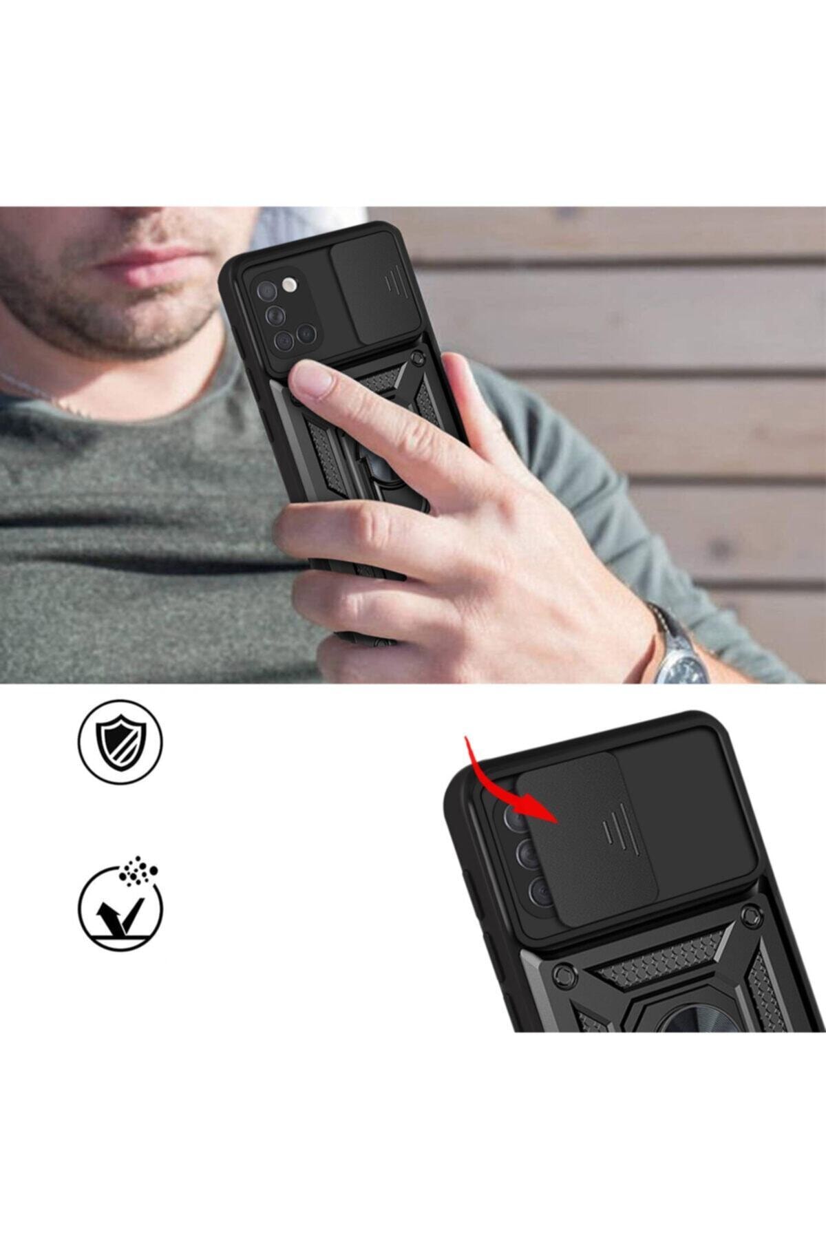 کاور و قاب زره محافظ تانک نظامی با دوربین SAMSUNG GALAXY A31 حلقه کشویی فیبکس Fibaks