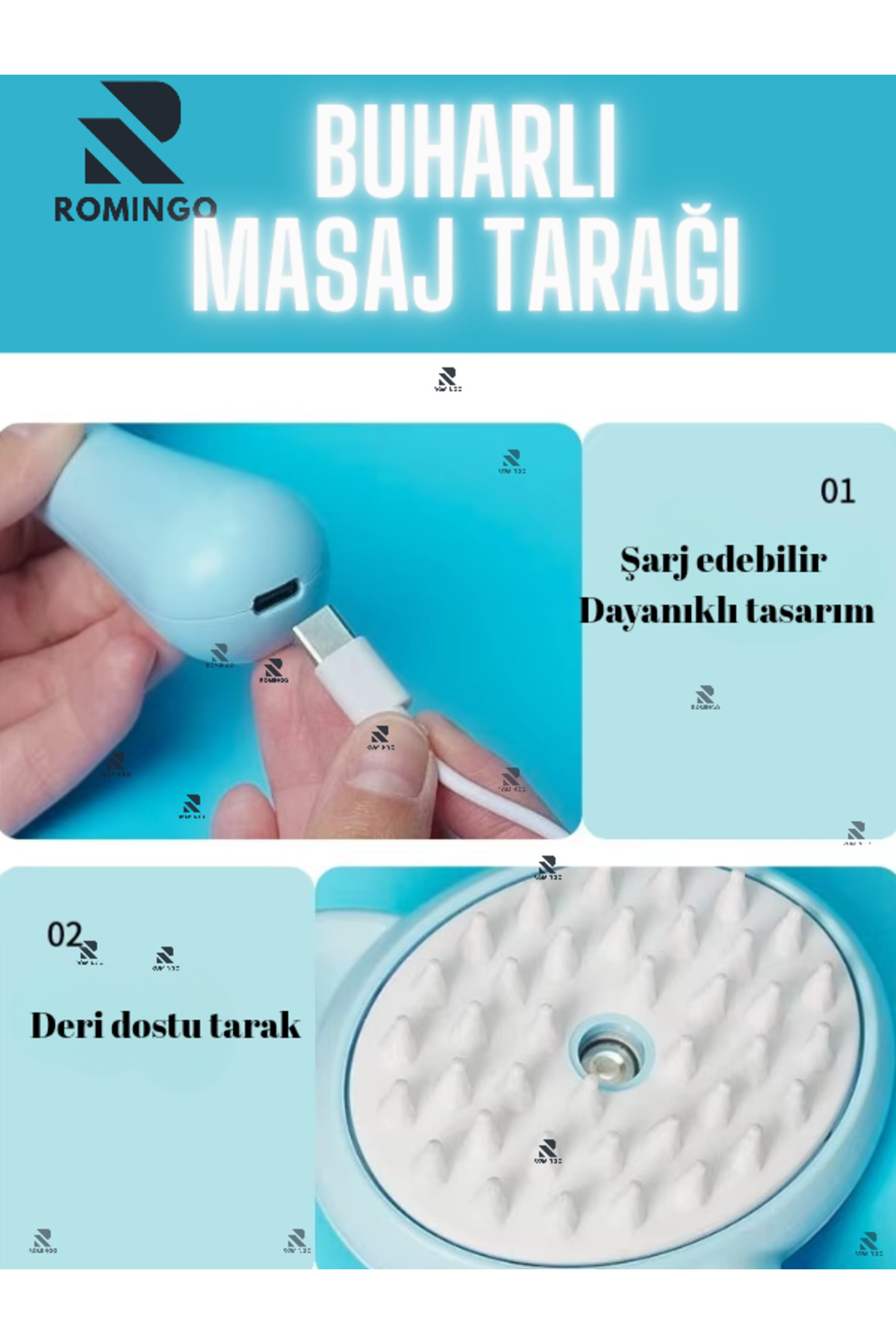 شانه بخاردار حیوانات خانگی رومینگو Romingo مدل RK056، مناسب گربه و سگ