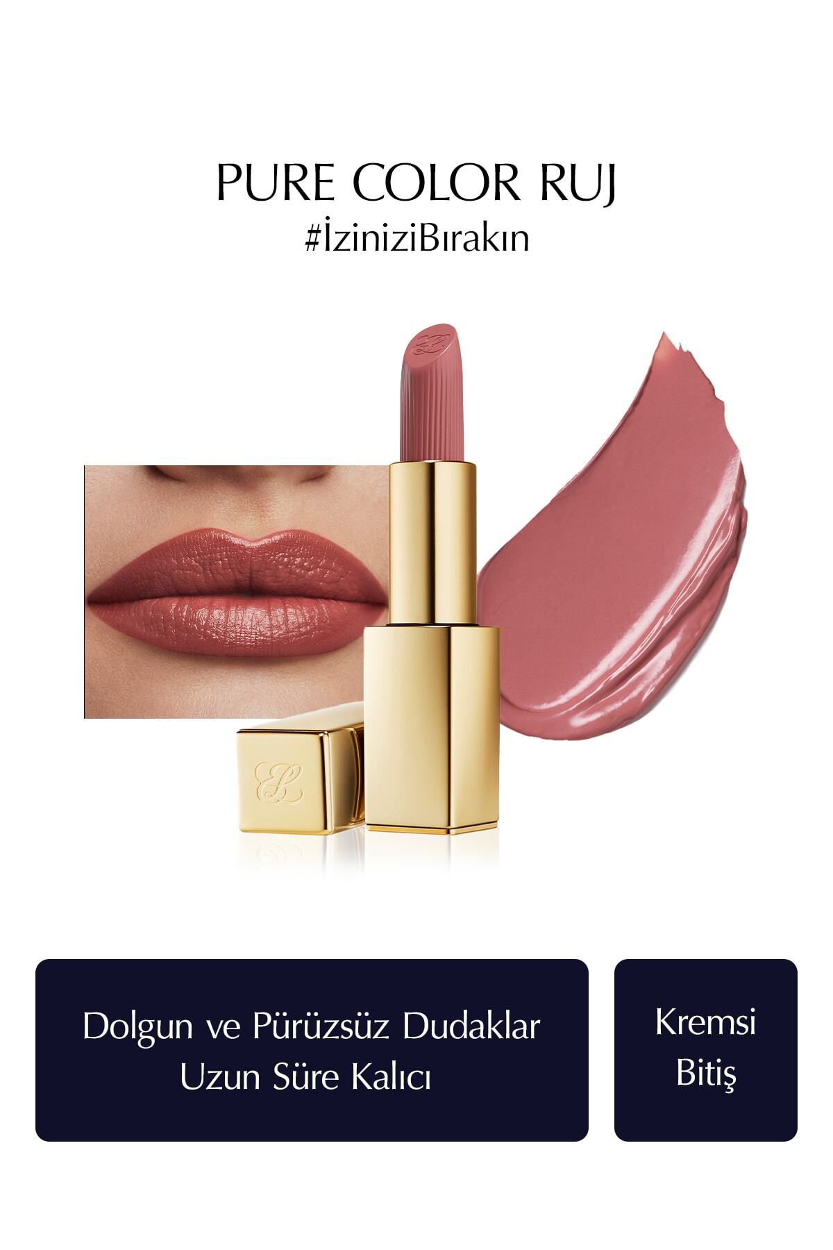 Estee Lauder روژ لب کرمی رنگ آمیزی خالص رنگ روژ لب کرمی، پایان مخملی 3.5 گرم رنگ: 561 برهنه شدید