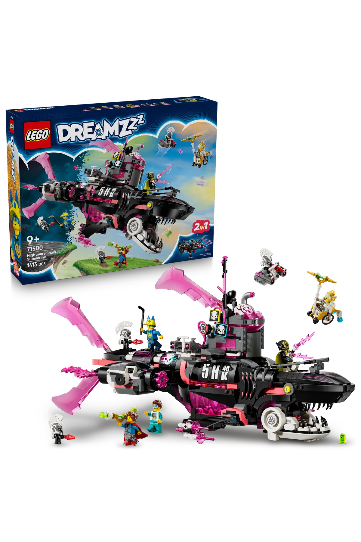 لگو و اسباب بازی های ساخت محور ® DREAMZZZ™ NIGHTMARE SHARK SUBMARINE 71500 9+ ست ساختمان خلاق 1413P اورجینال LEGO