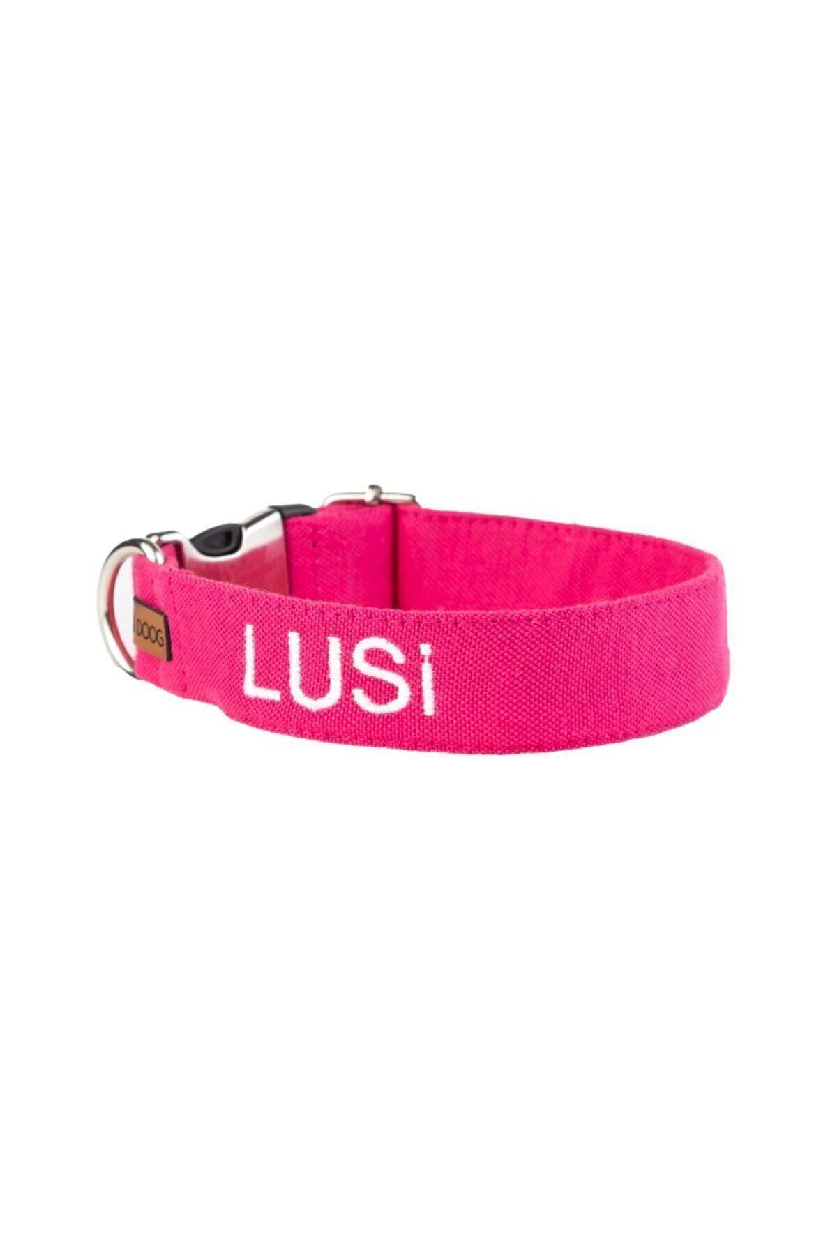 قلاده گردنی سفارشی سگ لوسی-دوگ LUSİ-DOOG صورتی | LSDG600