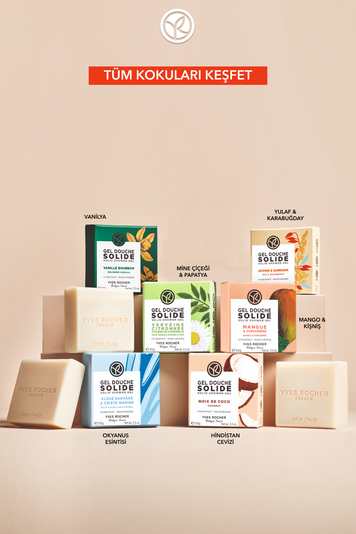 ژل دوش مردانه و زنانه جامد مرطوب کننده جو دوسر آرامش بخش گندم سیاه 12250 Yves Rocher