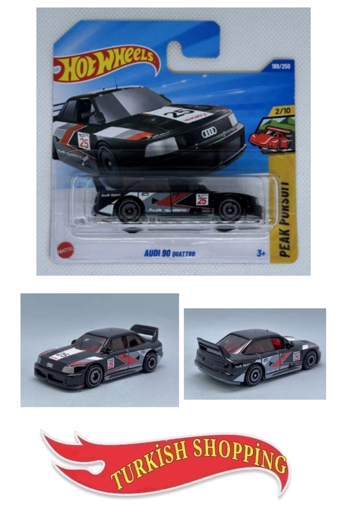 ماشین اسباب بازی 1:64 مقیاس 2025 کیس آئودی 90 کواترو از ترکیه HOT WHEELS