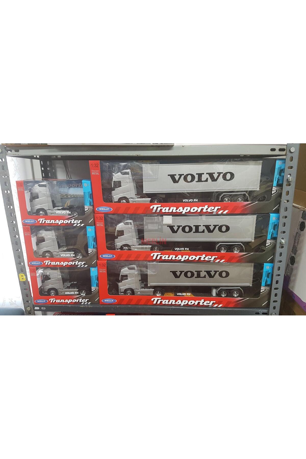 مدل خودرو 1 32 VOLVO FH4 ​​4X2 و WELLY TRAILER TRACTOR اورجینال WELLY