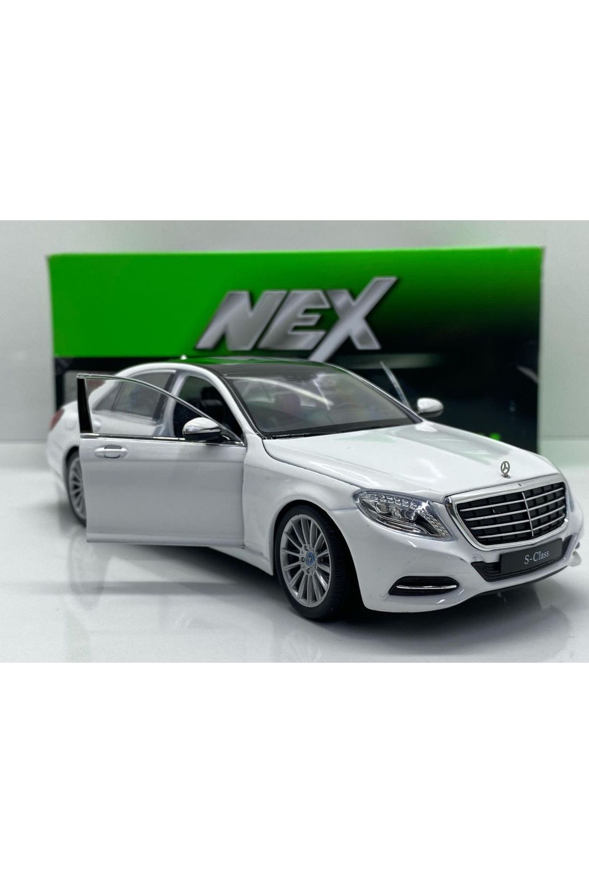 مدل خودرو 1.24 SCALE WELLY BRAND دارای مجوز مرسدس بنز S CLASS رنگ سفید اورجینال WELLY