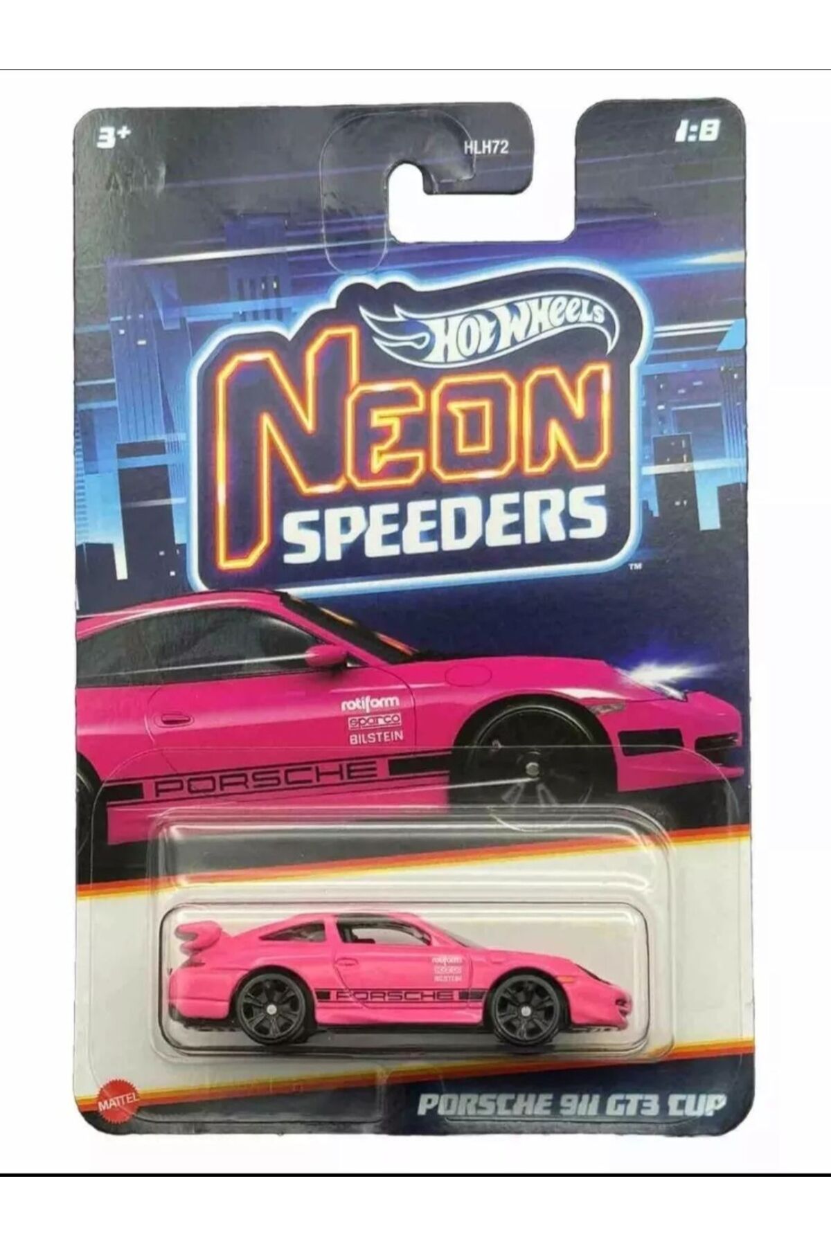 ماشین اسباب بازی مدل کلکسیونی جدید پورشه 911 GT3 CUP سری LONG KART نئون 2024 HOT WHEELS