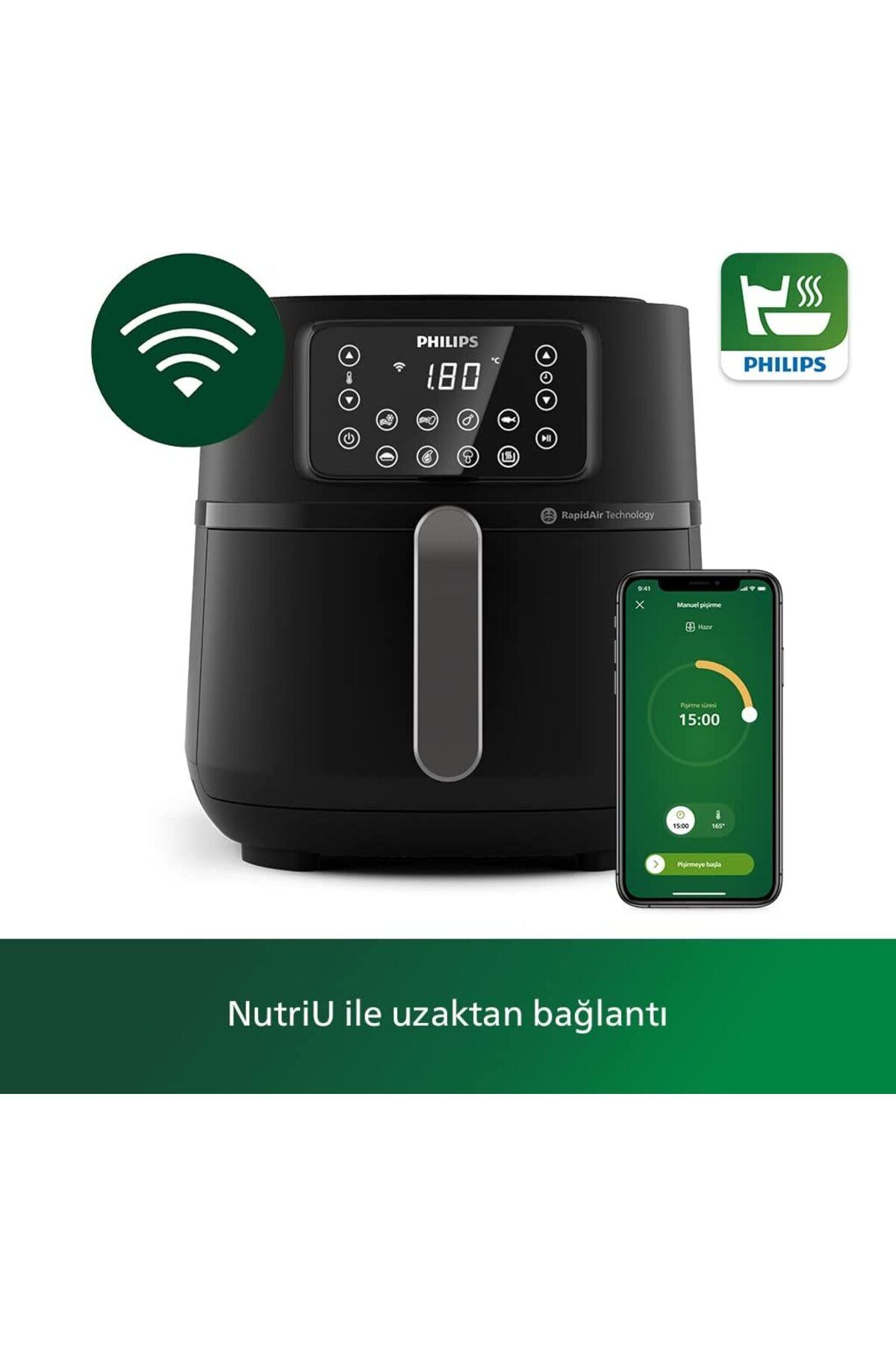 سرخ کن EVREKALA SHOP AIRFRY PHILIPS REMOTE CONTROLLED ENERGY SAVING XXL FRYER 7.2LT NEW اورجینال Philips