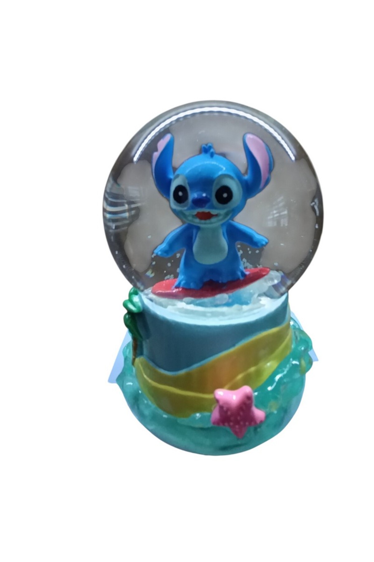 گوی برفی روشنایی 10CM 8CM رنگ ​​آبی پایه زرد STITCH SNOW GLOBE از ترکیه Online
