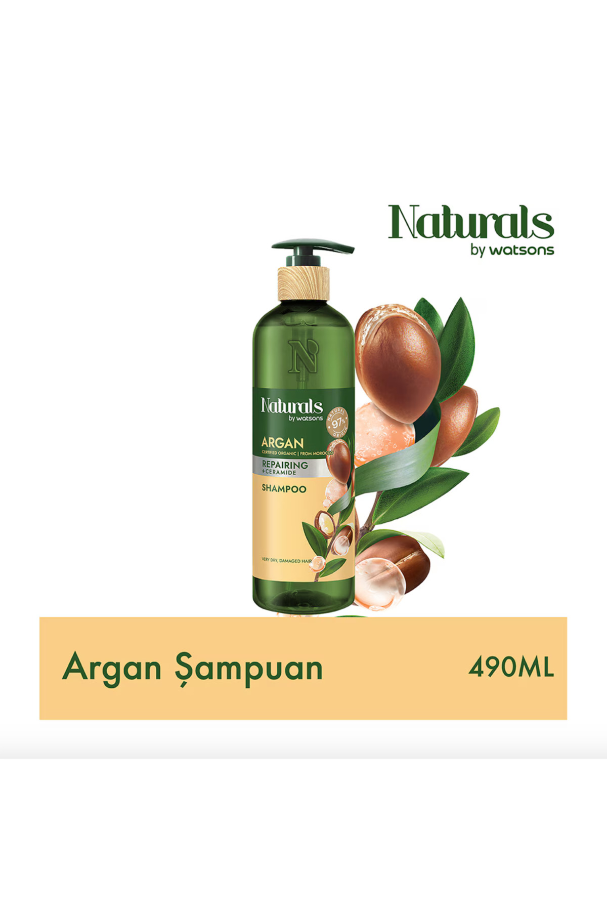 Naturals By Watsons شامپو آرگان 490 میلی لیتری