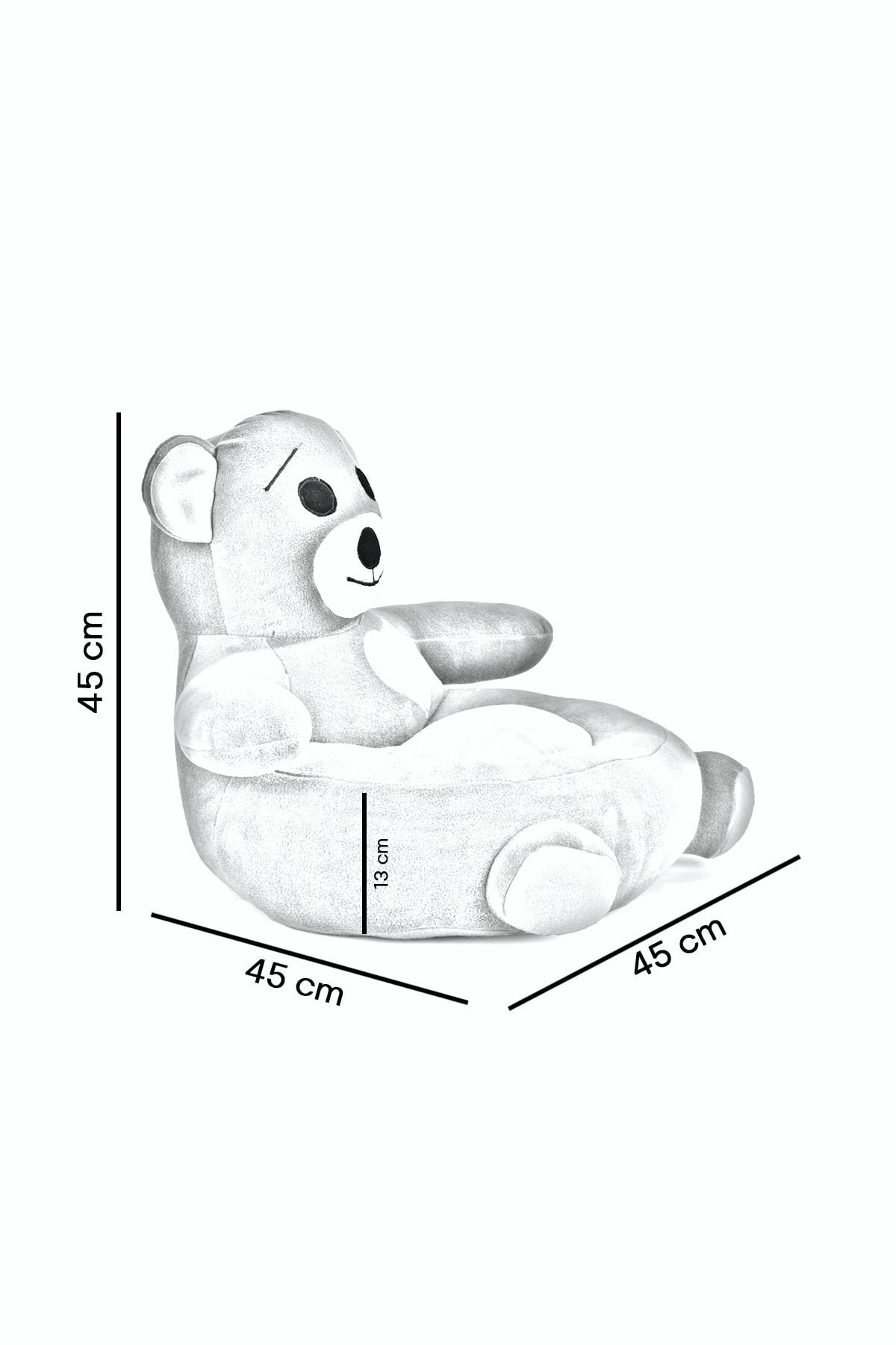 اسباب بازی های پشمی صندلی مخملی بچه خرس عروسکی – TEDDY BEAR SEAT GREY WHITE TOKKO