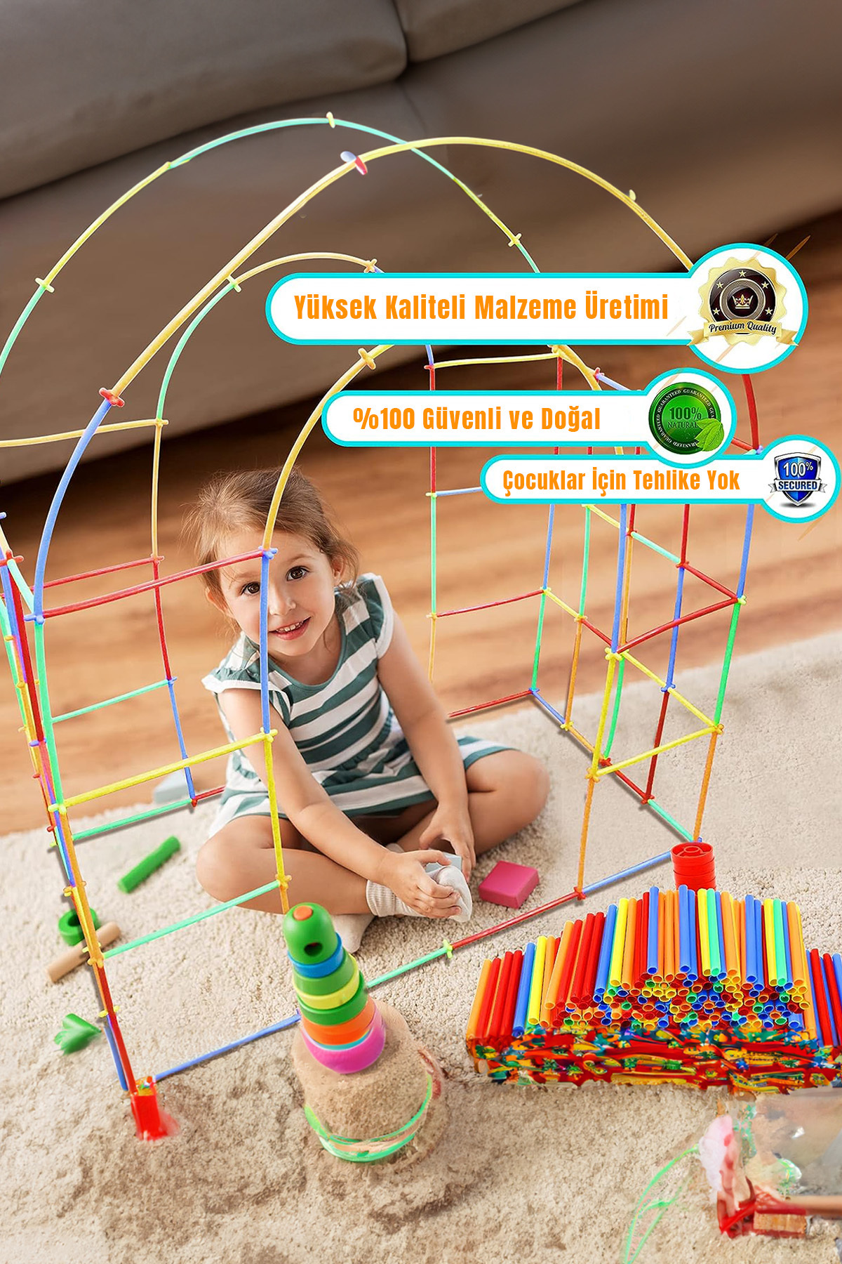 لگو و اسباب بازی های ساخت محور BAMBOO STICK TOY 600 PIECES ساختمان حافظه آموزشی رشد هوش کودکان از ترکیه Fresh Moon
