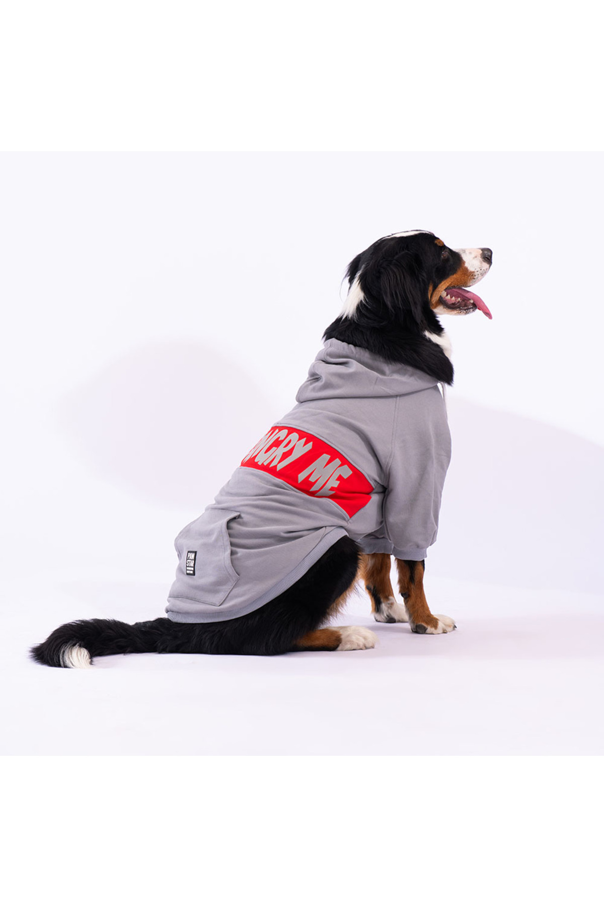ژاکت سگ پاوستار Pawstar مدل AD2320، طرح Angry Dog، طوسی، مناسب نژادهای متوسط و بزرگ